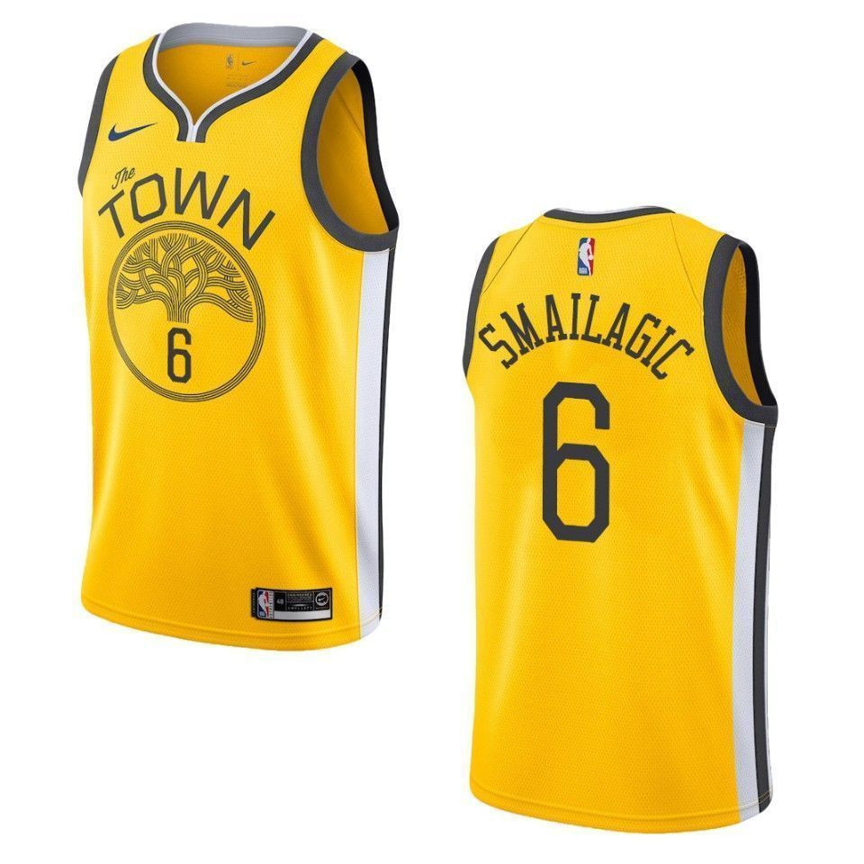 Men's Golden State Warriors 6 Alen Smailagic Earned Swingman Jersey - Yellow