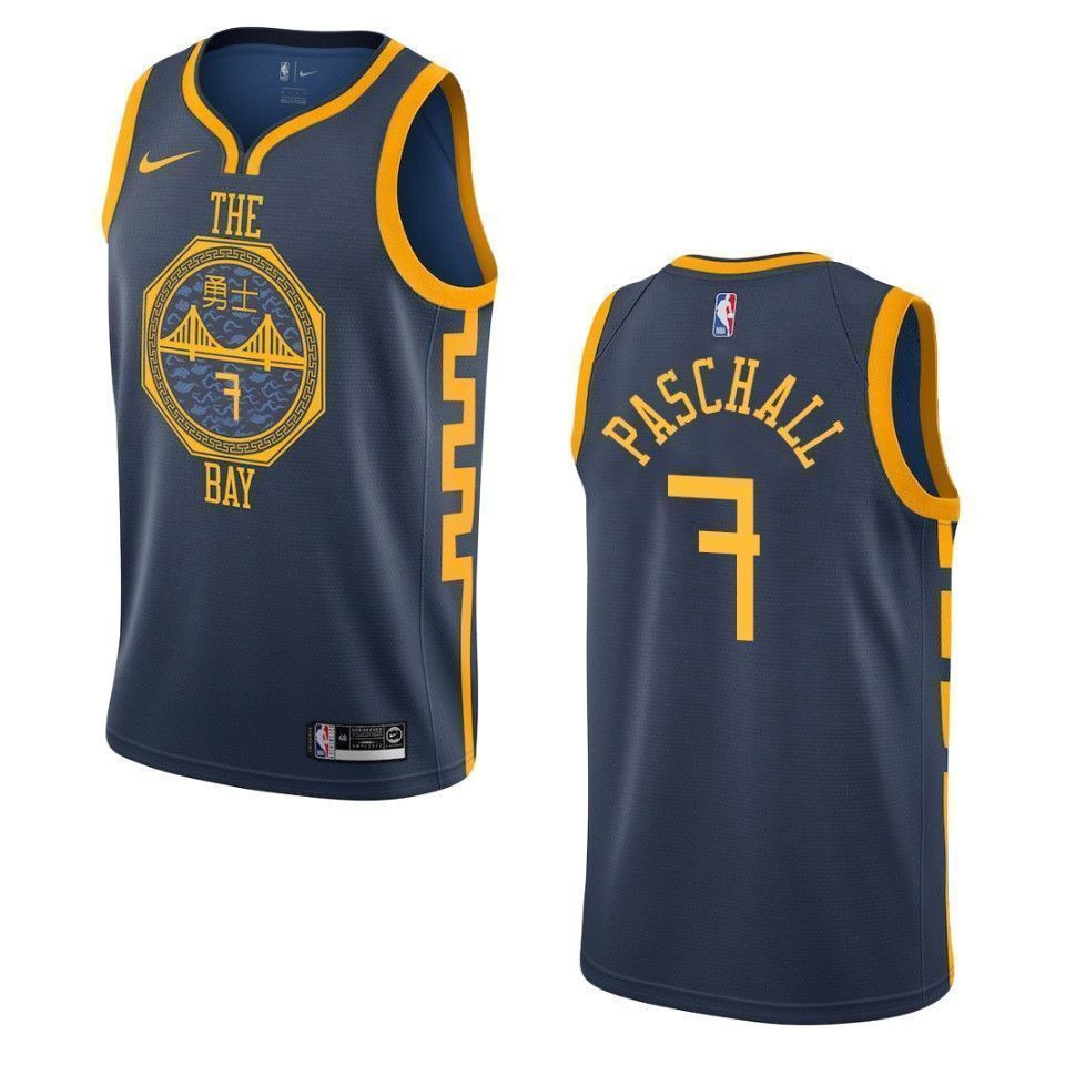 Men's Golden State Warriors 7 Eric Paschall City Swingman Jersey - Navy
