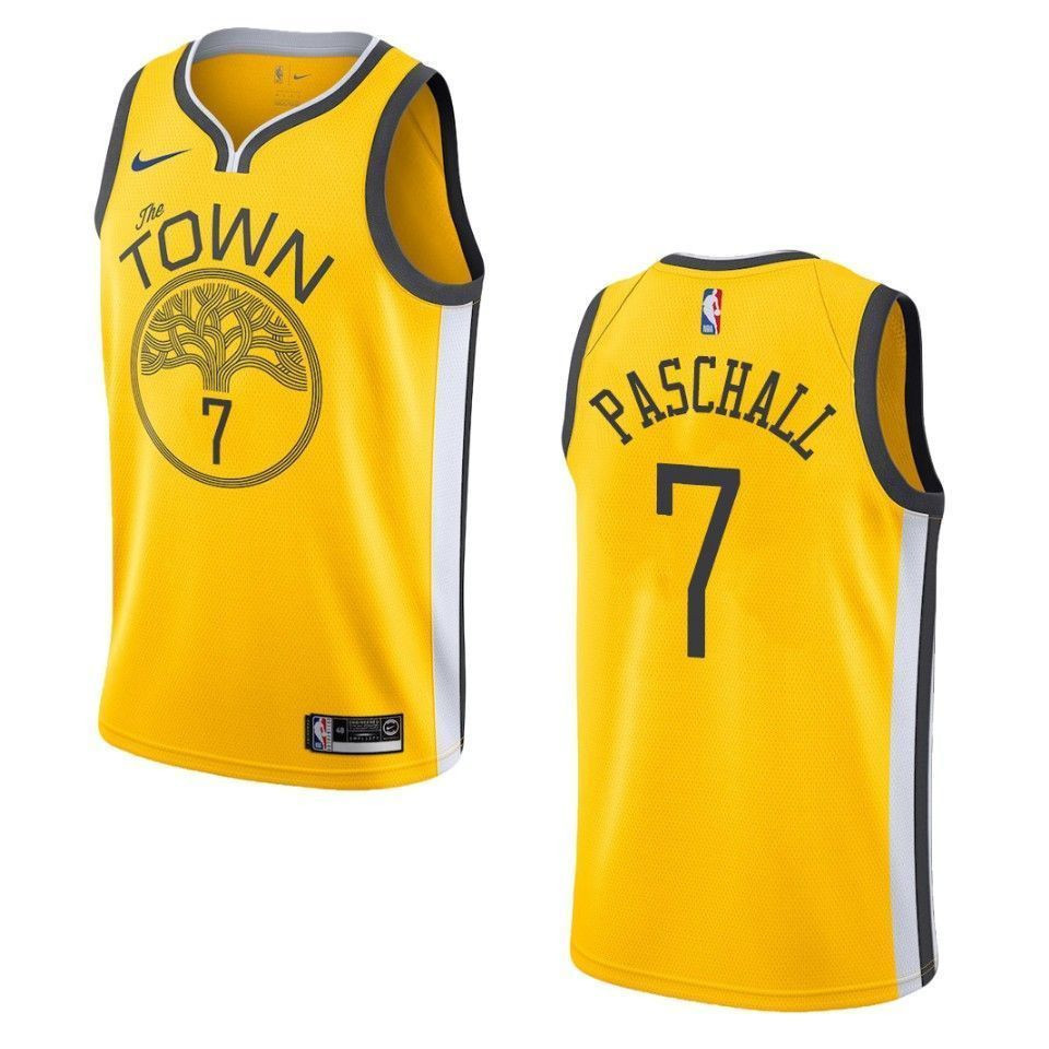 Men's Golden State Warriors 7 Eric Paschall Earned Swingman Jersey - Yellow