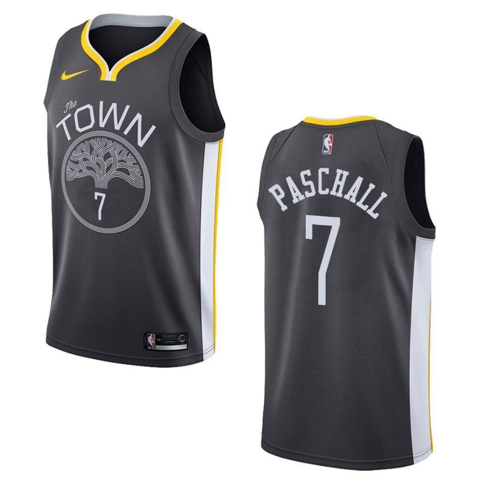 Men's Golden State Warriors 7 Eric Paschall Statement Swingman Jersey - Black
