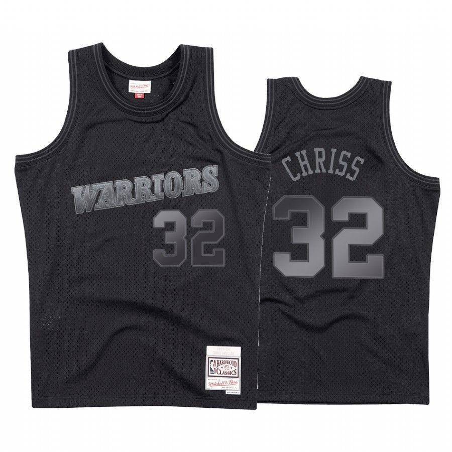 Men's Golden State Warriors Marquese Chriss 32 Black Tonal Jersey