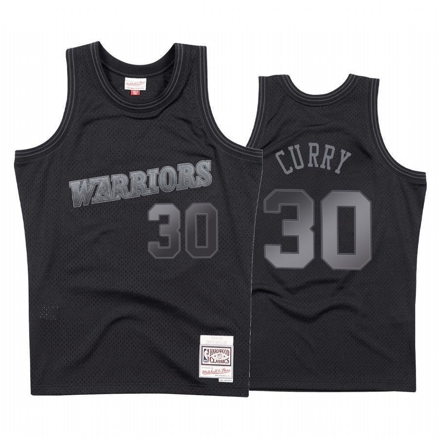 Men's Golden State Warriors Stephen Curry 30 Black Tonal Jersey