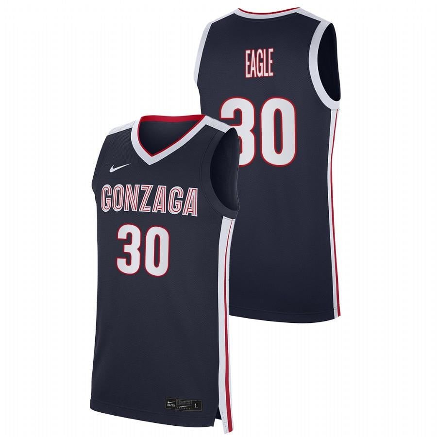Men's Gonzaga Bulldogs 2023 30 Navy Abe Eagle College Basketball Jersey