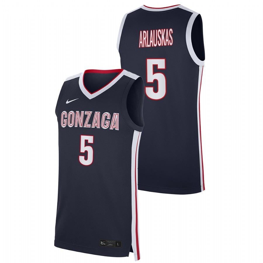 Men's Gonzaga Bulldogs 2023 5 Navy Martynas Arlauskas College Basketball Jersey