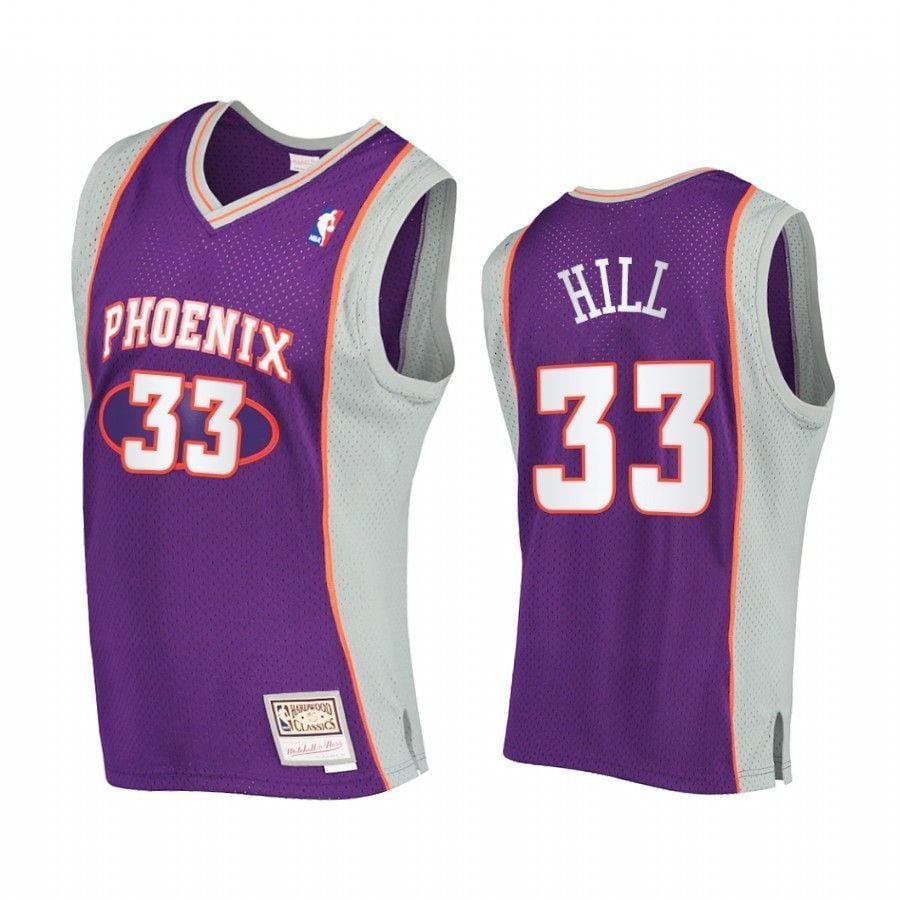 Men's Grant Hill 33 Phoenix Suns Hardwood Classics Jersey Purple