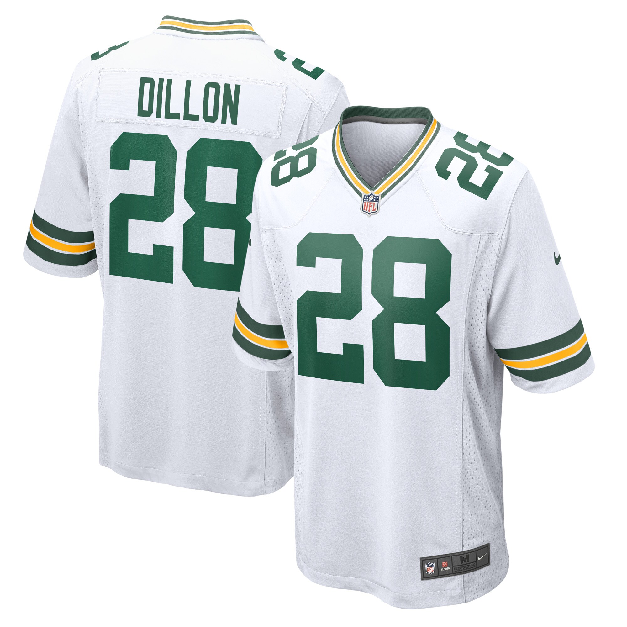 Men's Green Bay Packers Aj Dillon White Game Player Jersey Js6035