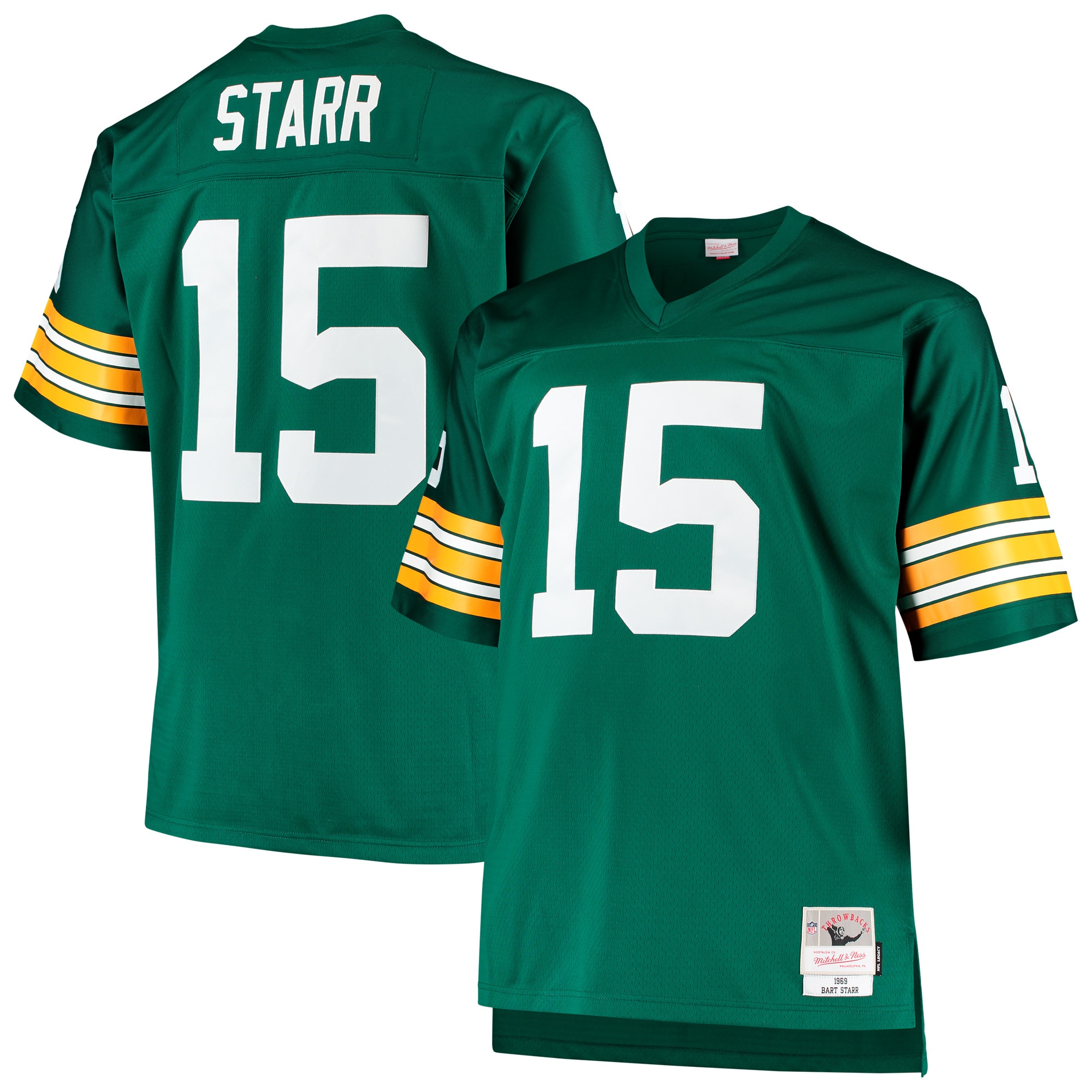 Men's Green Bay Packers Bart Starr Mitchell & Ness Green Big & Tall 1968 Retired Player Jersey Js2547
