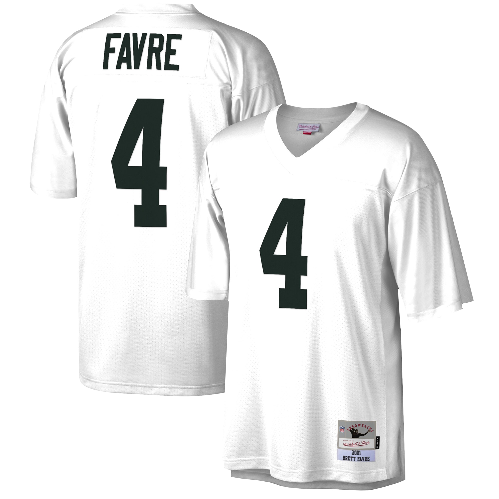 Men's Green Bay Packers Brett Favre Mitchell & Ness White Legacy Jersey Js5069