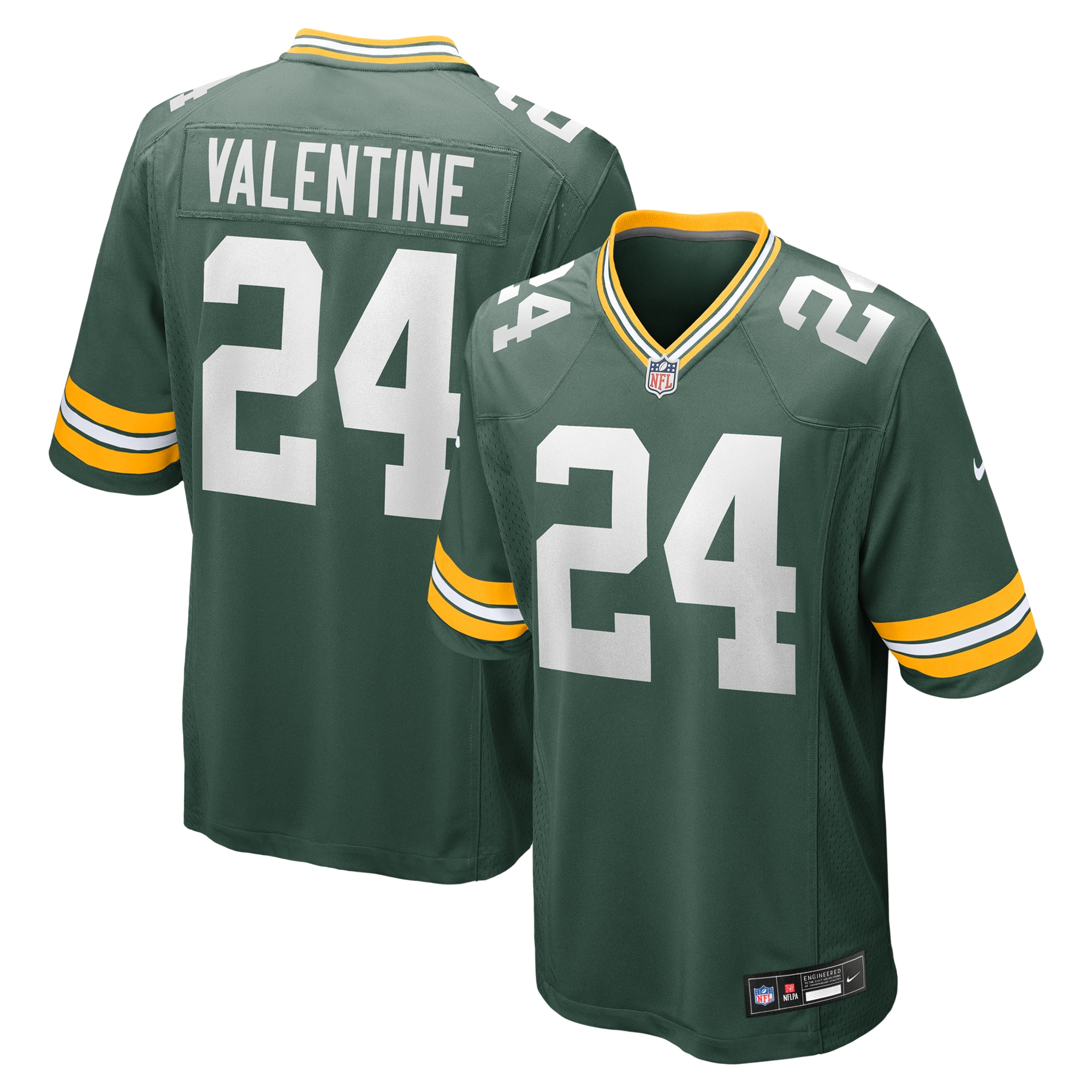 Men's Green Bay Packers Carrington Valentine Green Game Jersey Js5641