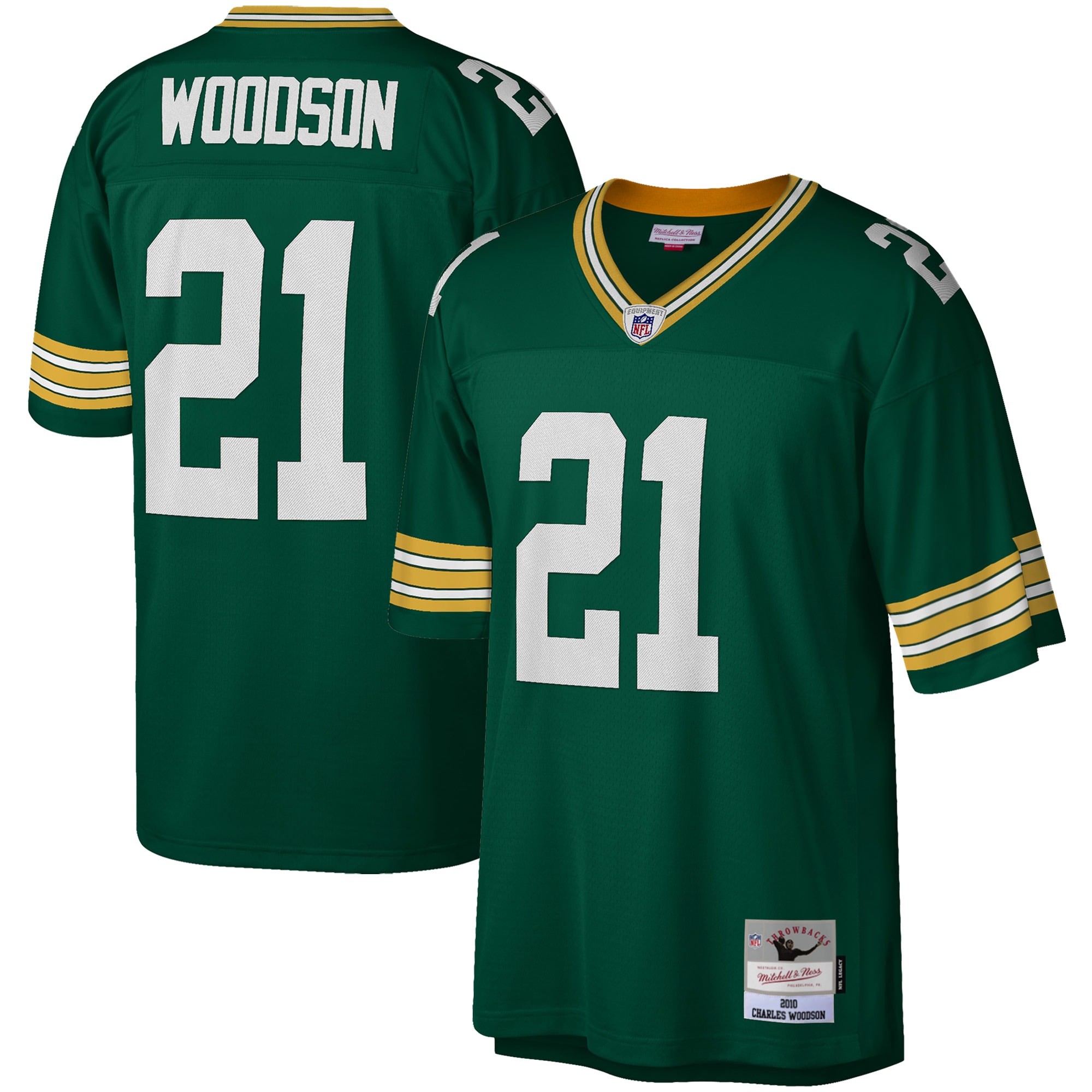 Men's Green Bay Packers Charles Woodson Mitchell & Ness Green Legacy Jersey Js5134