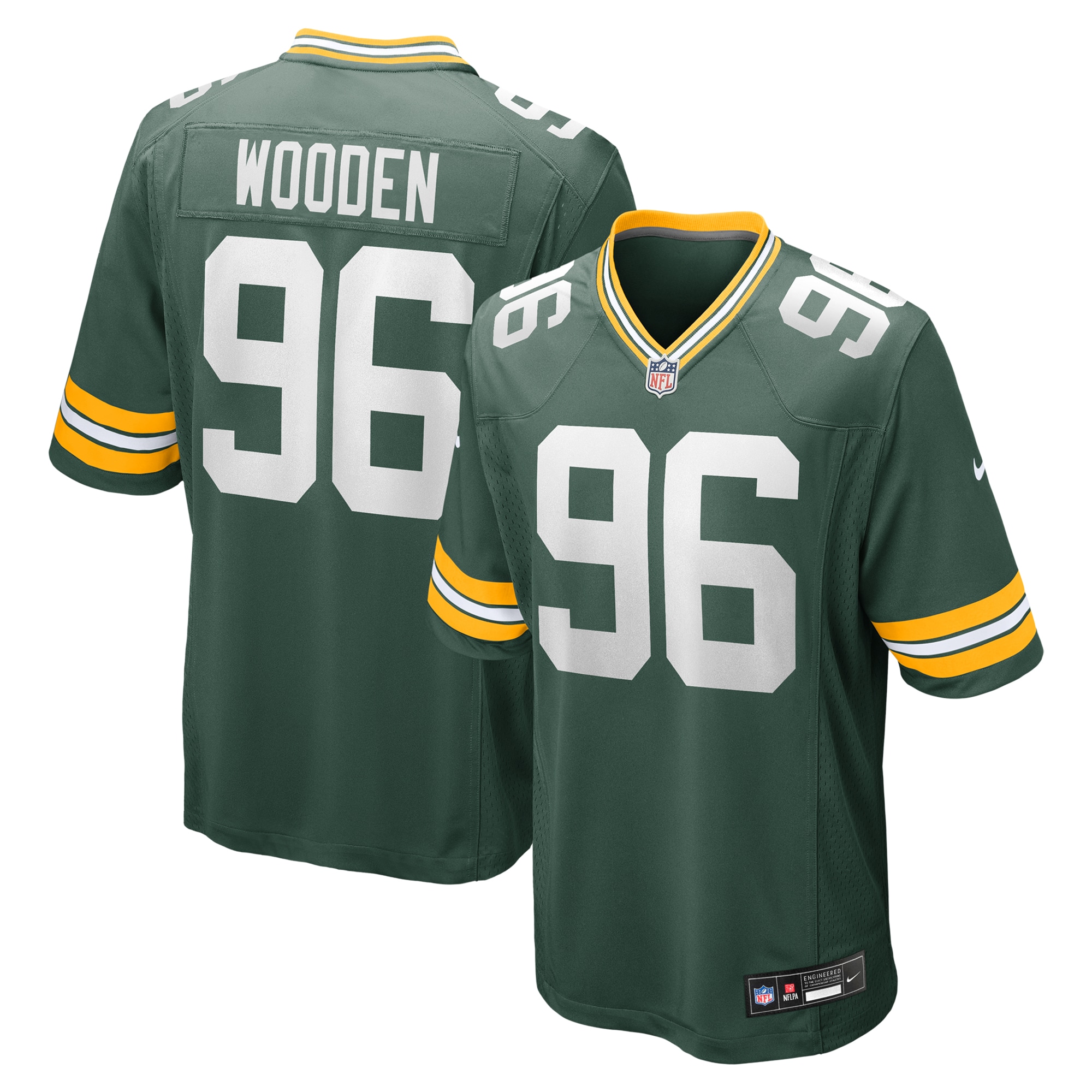 Men's Green Bay Packers Colby Wooden Green Game Jersey Js9849