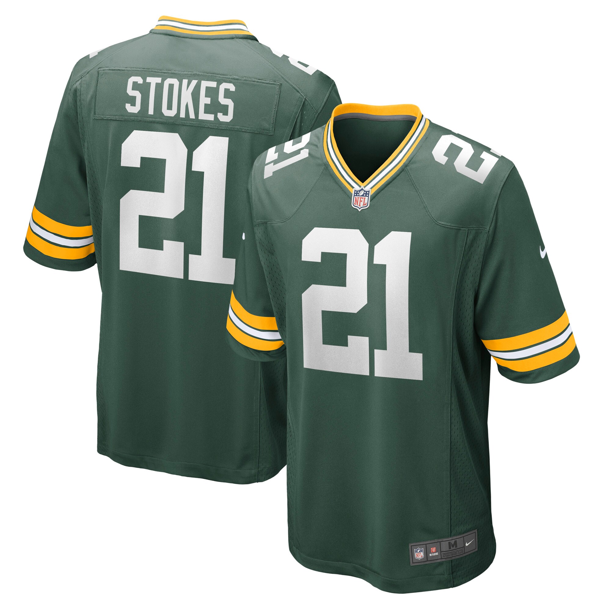 Men's Green Bay Packers Eric Stokes Green Player Game Jersey Js8430