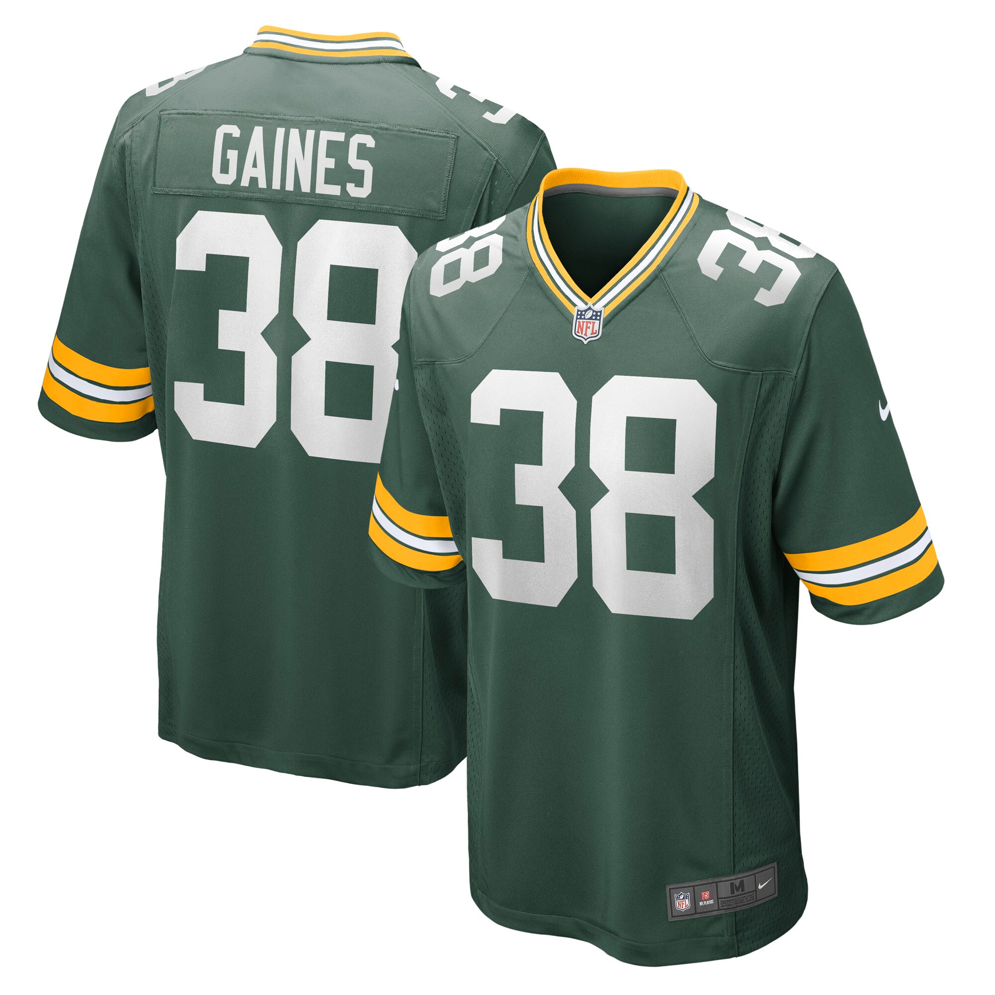 Men's Green Bay Packers Innis Gaines Green Game Jersey Js7876