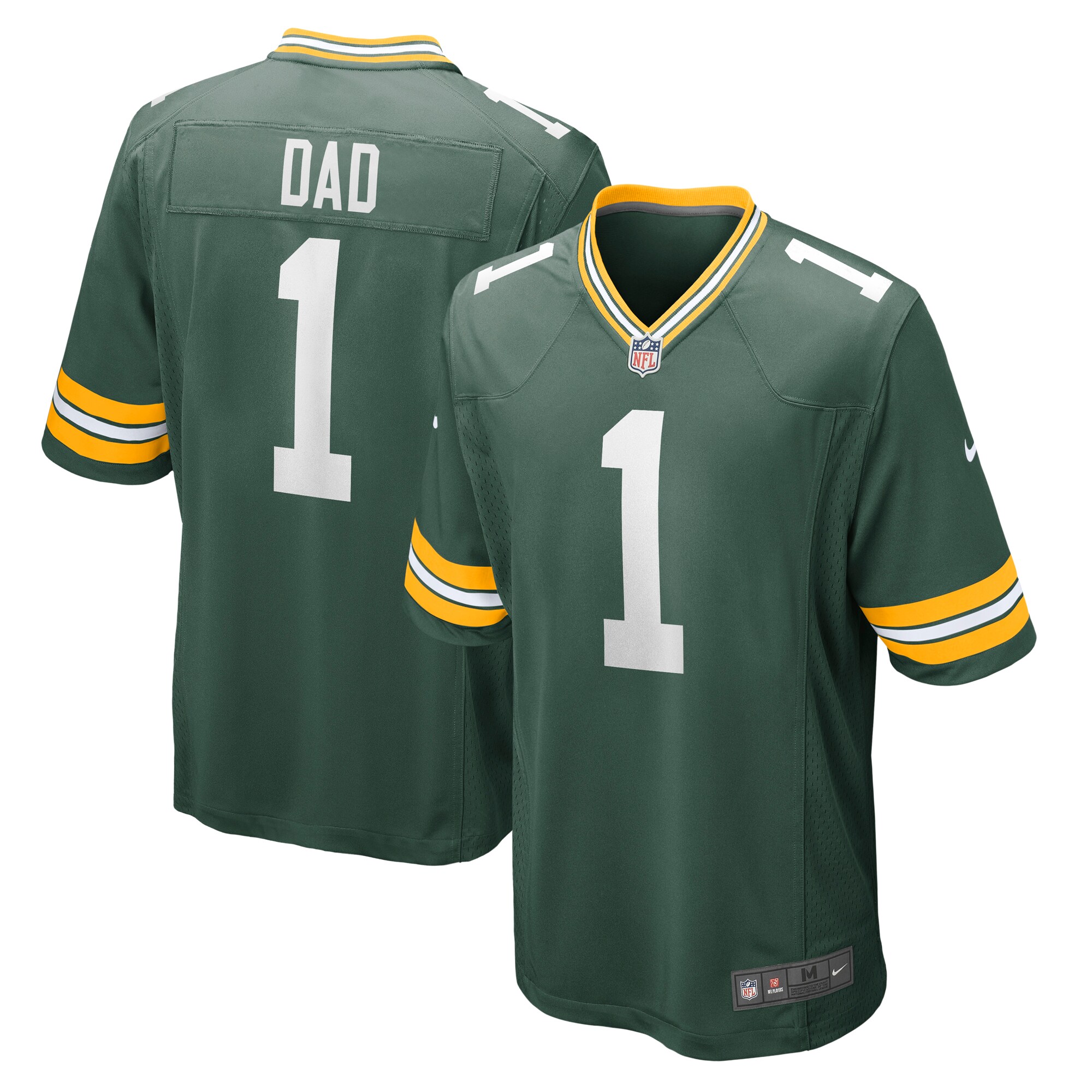 Men's Green Bay Packers Number 1 Dad Green Game Jersey Js5044