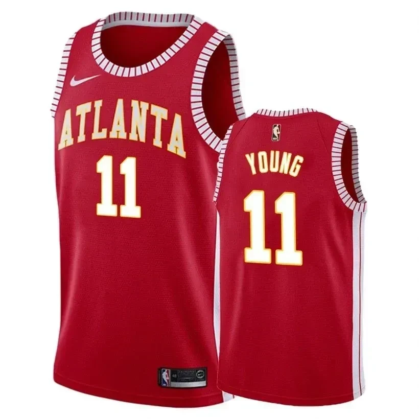 Men's Hawks Male Trae Young 11 Classic Red Jersey