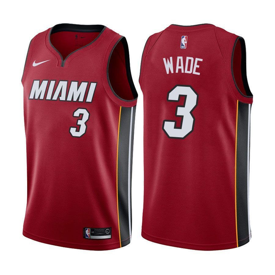 Men's Heat Male Dwyane Wade 3 Statet Edition Red Jersey