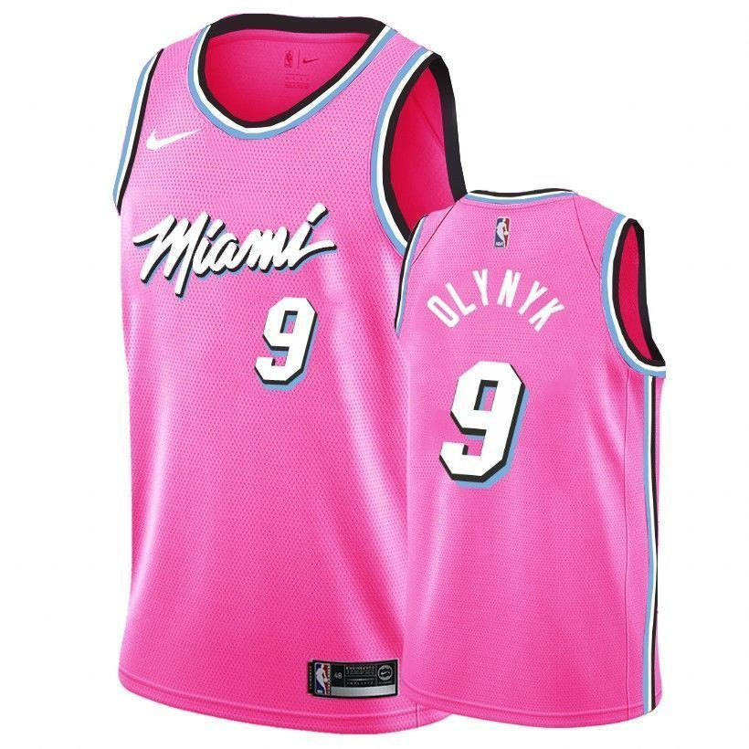 Men's Heat Male Kelly Olynyk 9 Earned Edition Pink Jersey