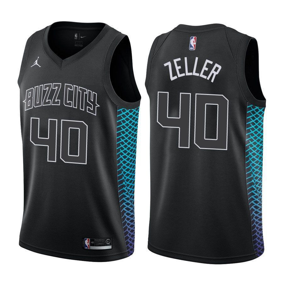 Men's Hornets Male Cody Zeller 40 City Edition Black Jersey
