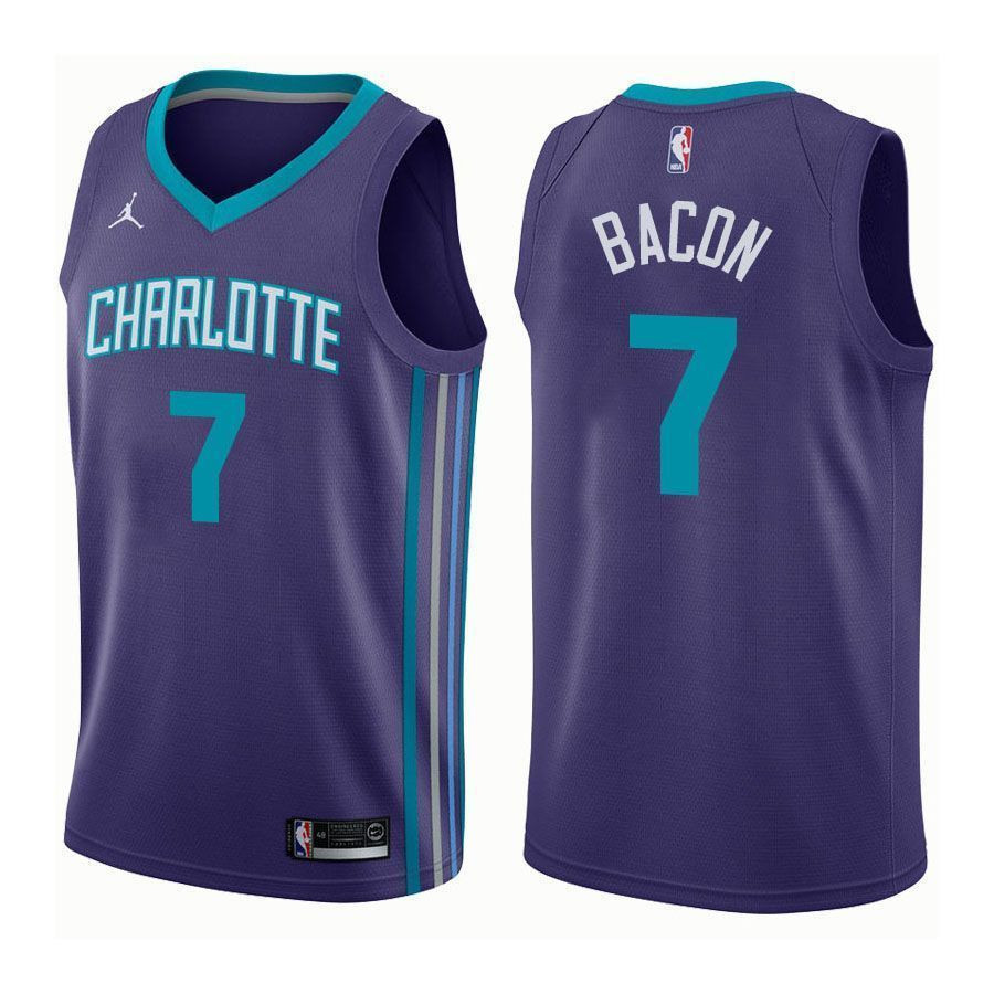 Men's Hornets Male Dwayne Bacon 7 Statet Purple Jersey