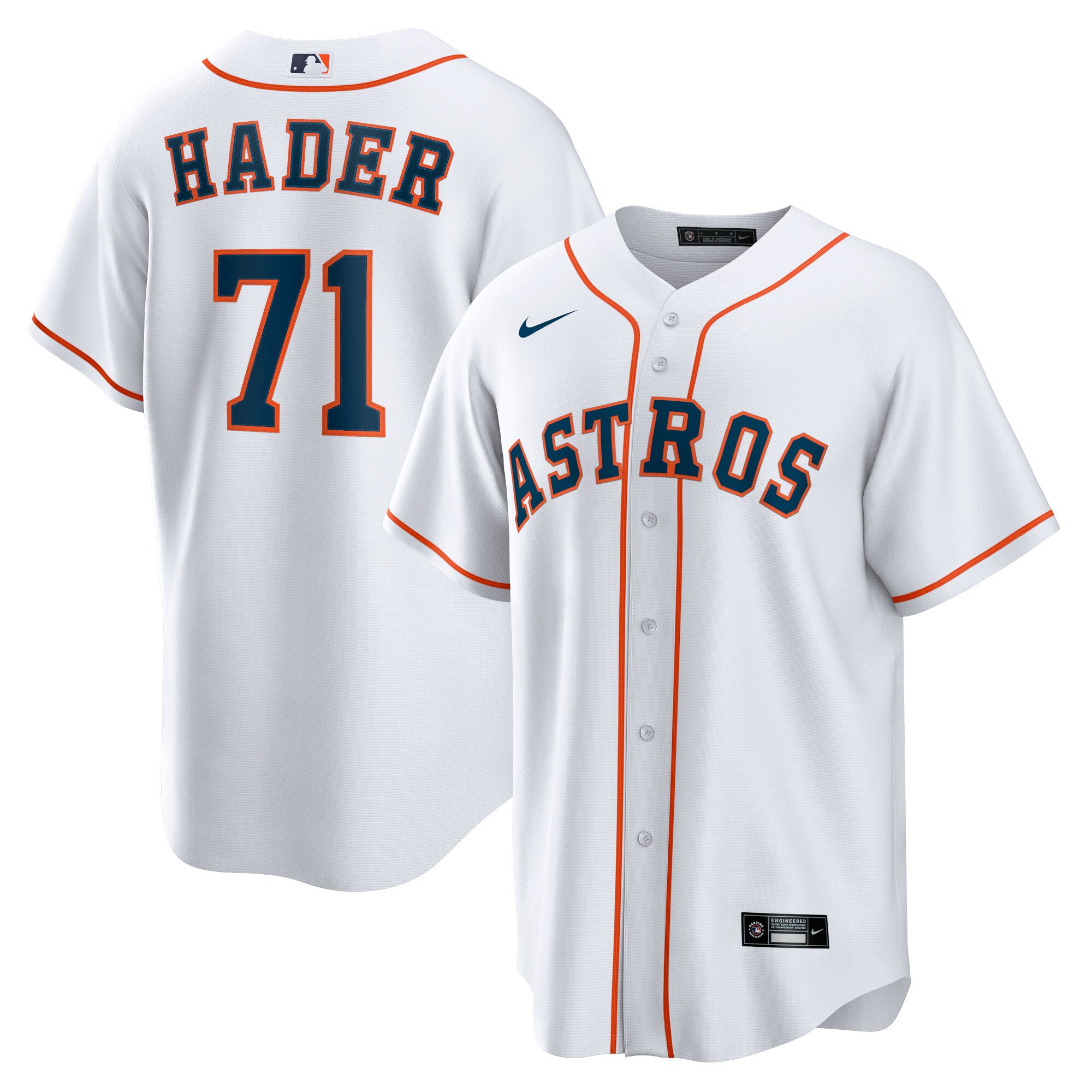 Men's Houston Astros Josh Hader White Home Player Jersey