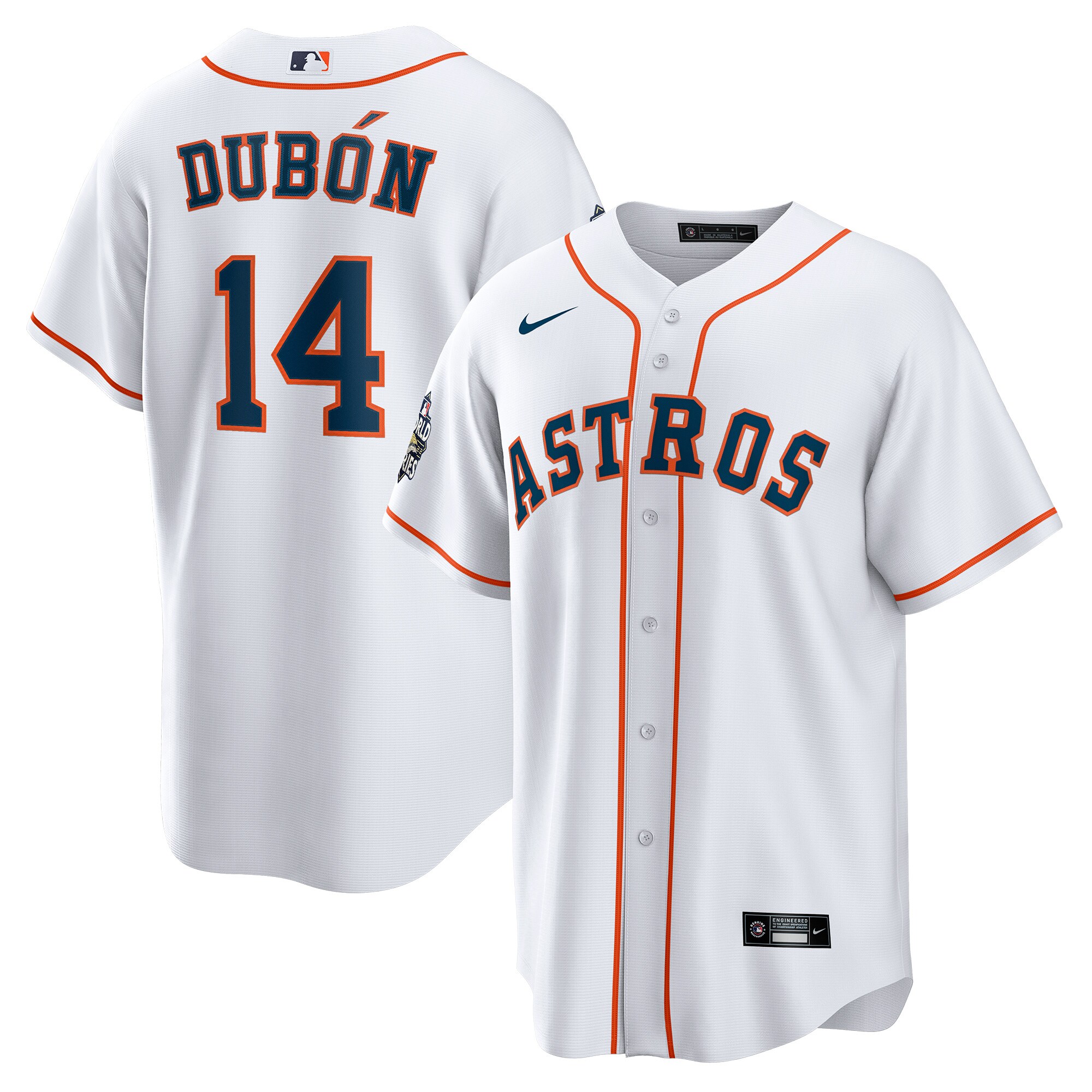 Men's Houston Astros Mauricio Dub?n White Home Player Jersey
