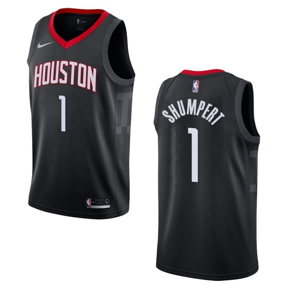 Men's Houston Rockets 1 Iman Shumpert Statement Swingman Jersey - Black