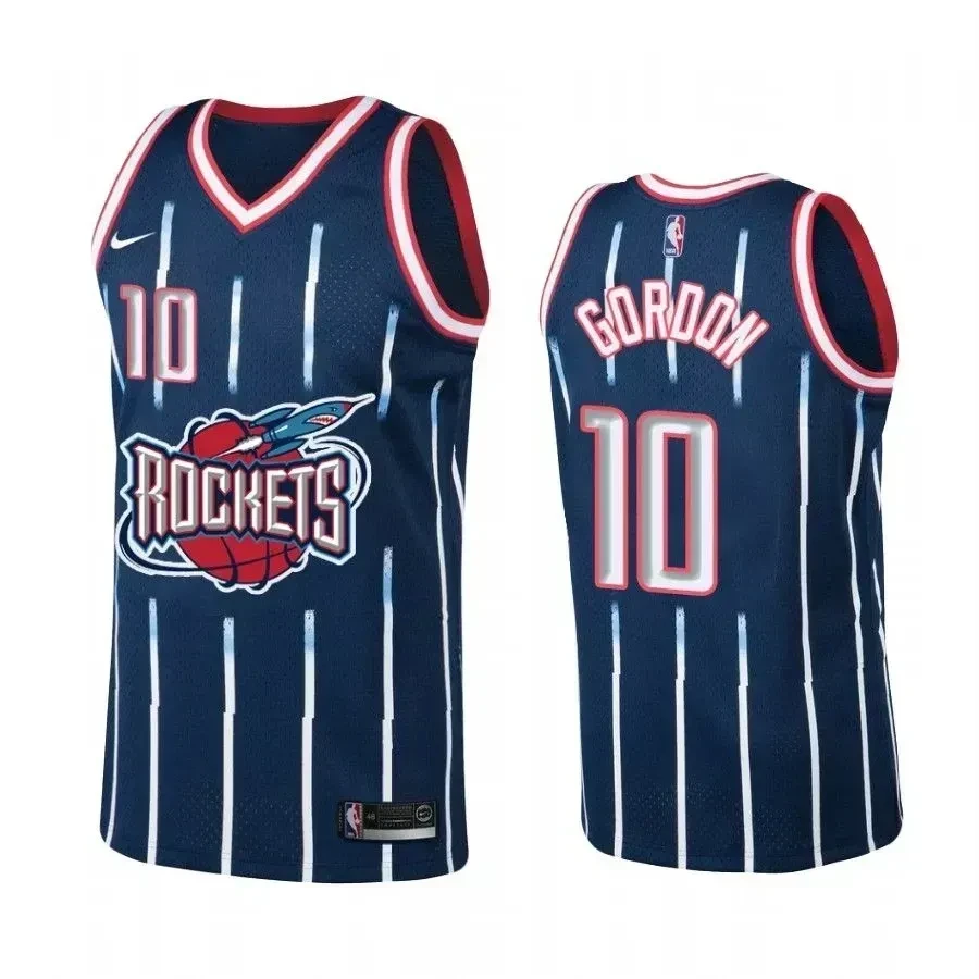 Men's Houston Rockets 10 Eric Gordon Navy Hardwood Classics Jersey