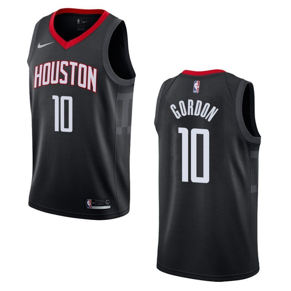 Men's Houston Rockets 10 Eric Gordon Statement Swingman Jersey - Black
