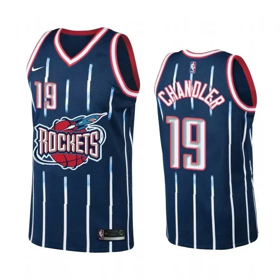 Men's Houston Rockets 19 Tyson Chandler Navy Hardwood Classics Jersey