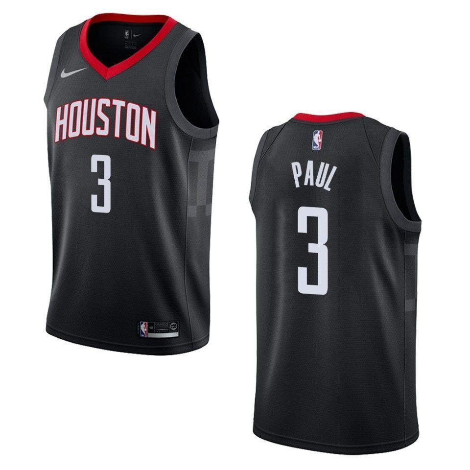Men's Houston Rockets 3 Chris Paul Statement Swingman Jersey - Black