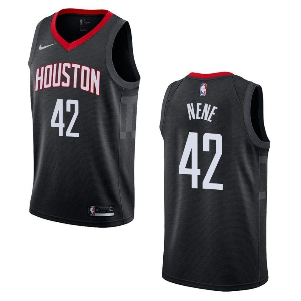 Men's Houston Rockets 42 Nene Statement Swingman Jersey - Black
