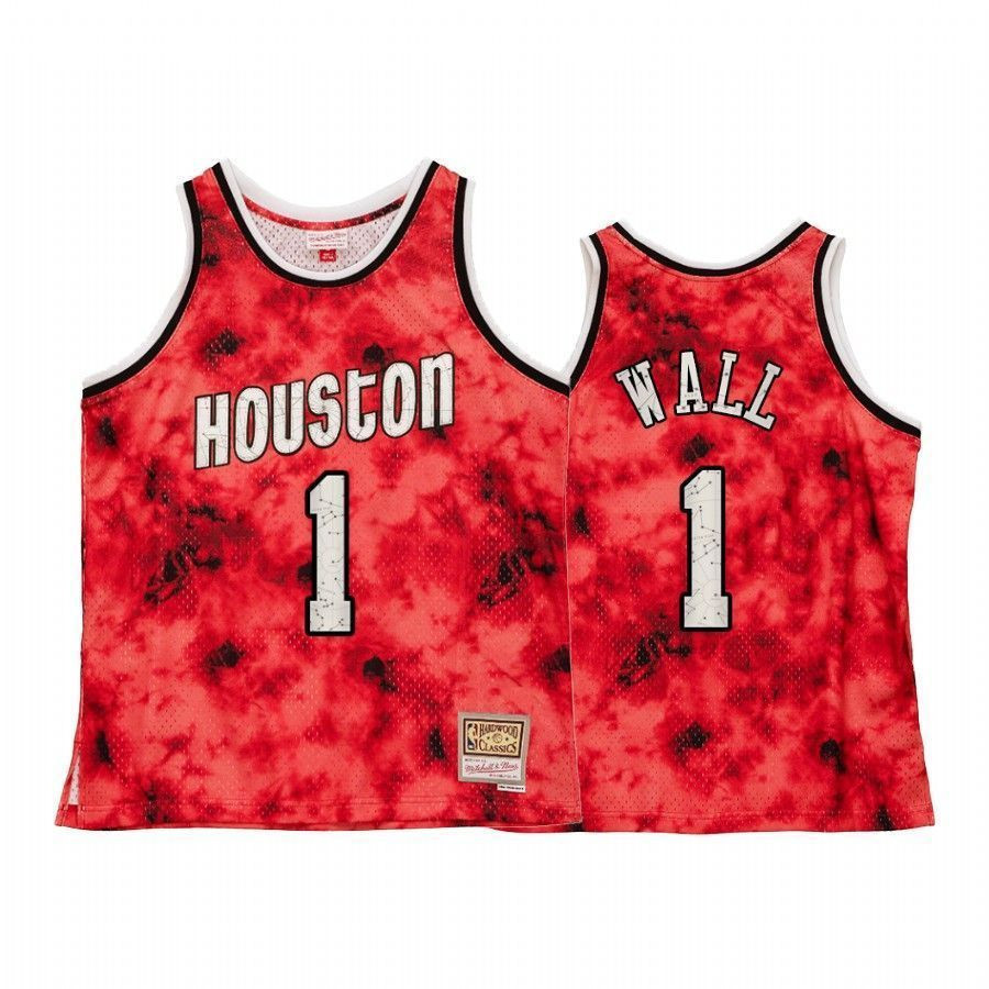 Men's Houston Rockets John Wall Galaxy Constellation Jersey Red Throwback