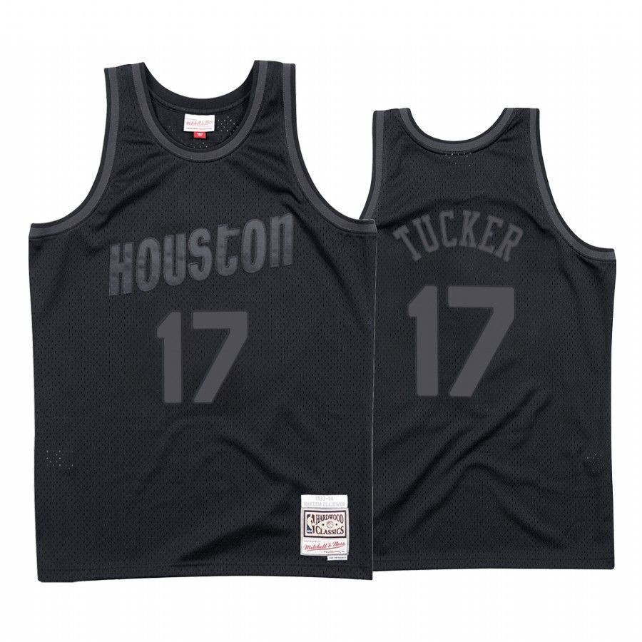Men's Houston Rockets P.j. Tucker 17 Black Tonal Jersey