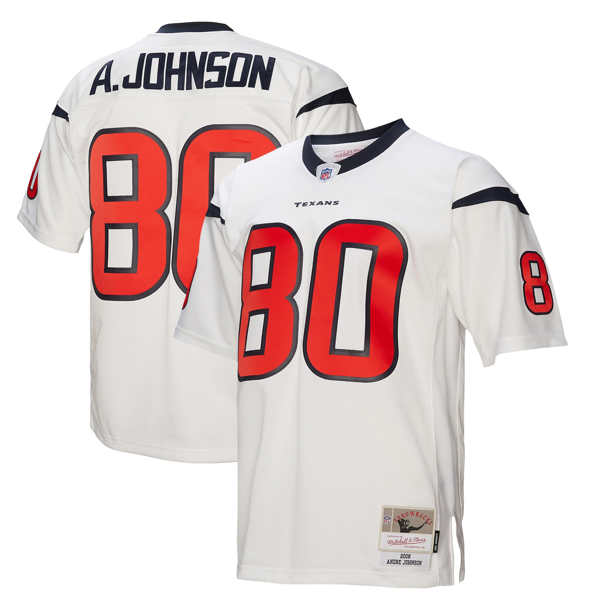 Men's Houston Texans Andre Johnson Mitchell & Ness White Legacy Jersey Js6248