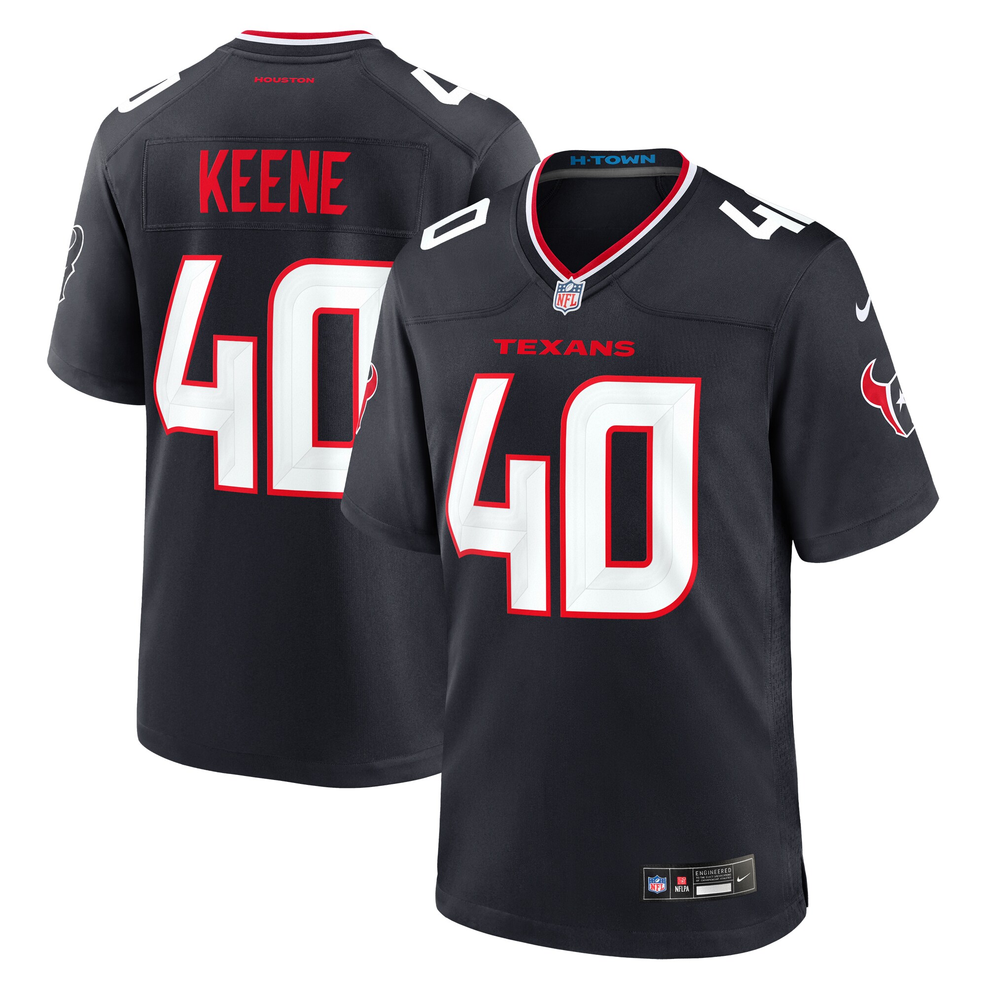 Men's Houston Texans Dalton Keene Navy Team Game Jersey Js1952