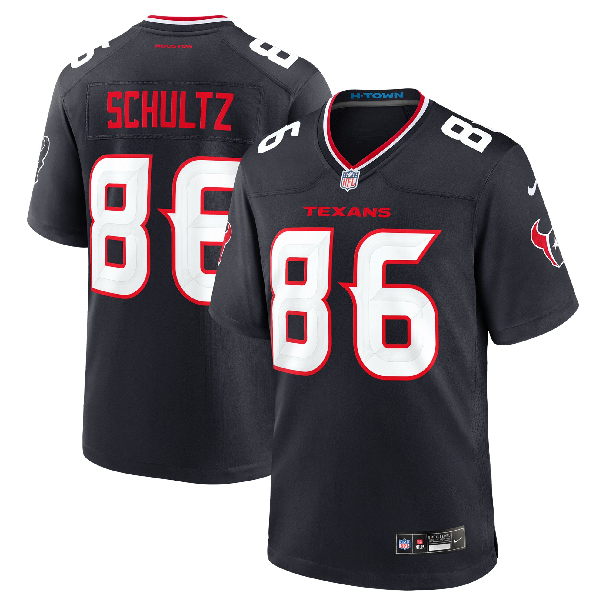 Men's Houston Texans Dalton Schultz Navy Team Game Jersey Js2535