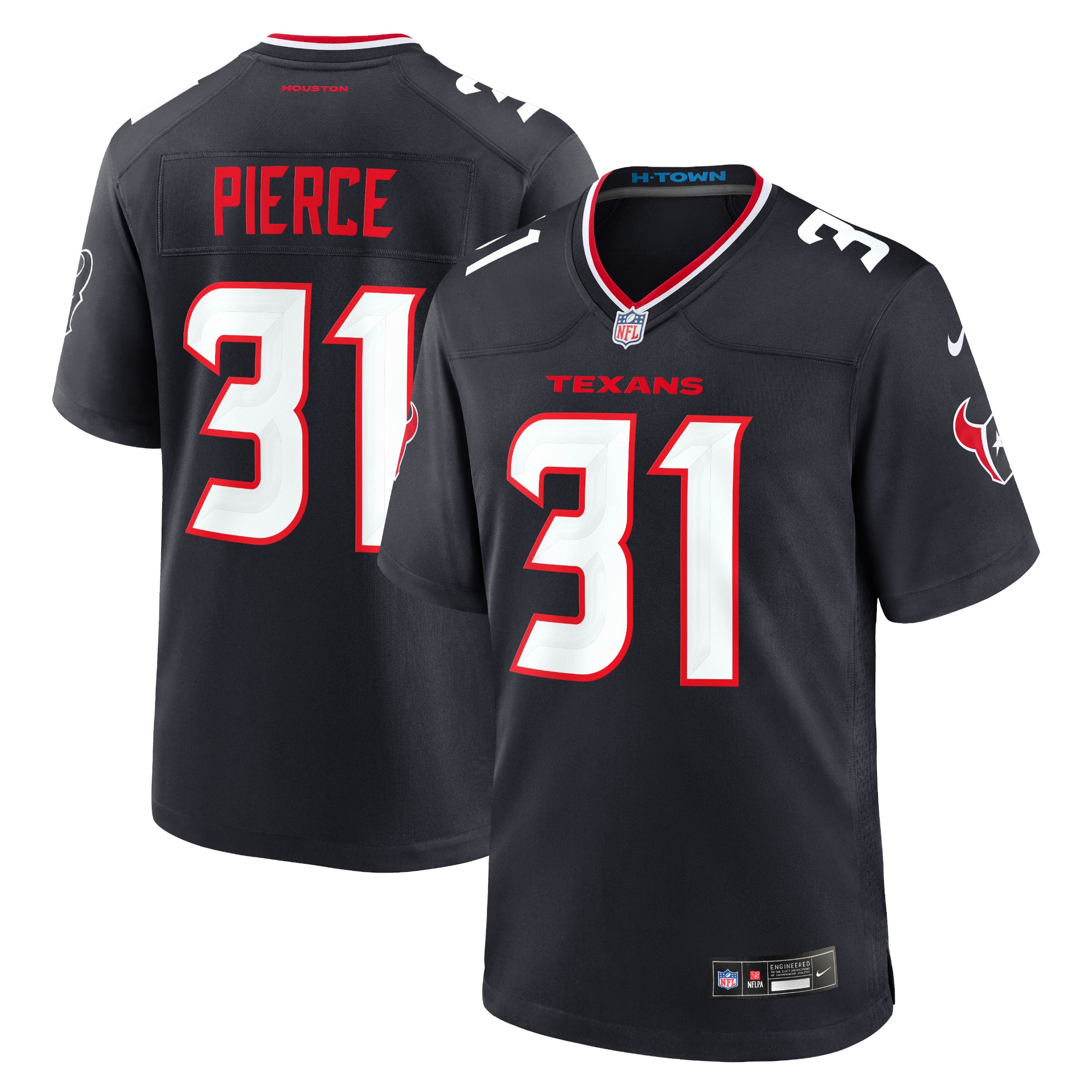 Men's Houston Texans Dameon Pierce Navy Game Jersey Js1657