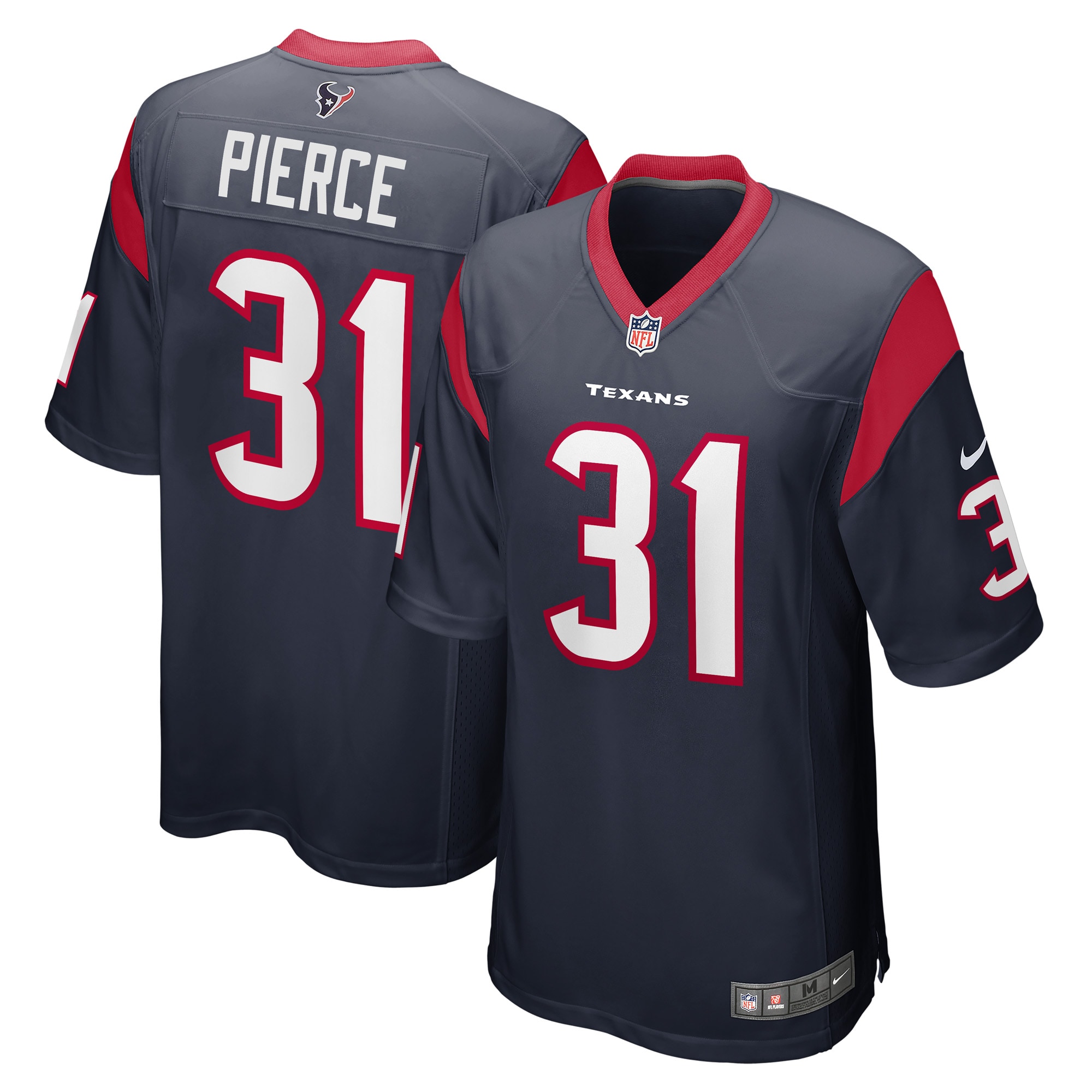 Men's Houston Texans Dameon Pierce Navy Game Player Jersey Js5955