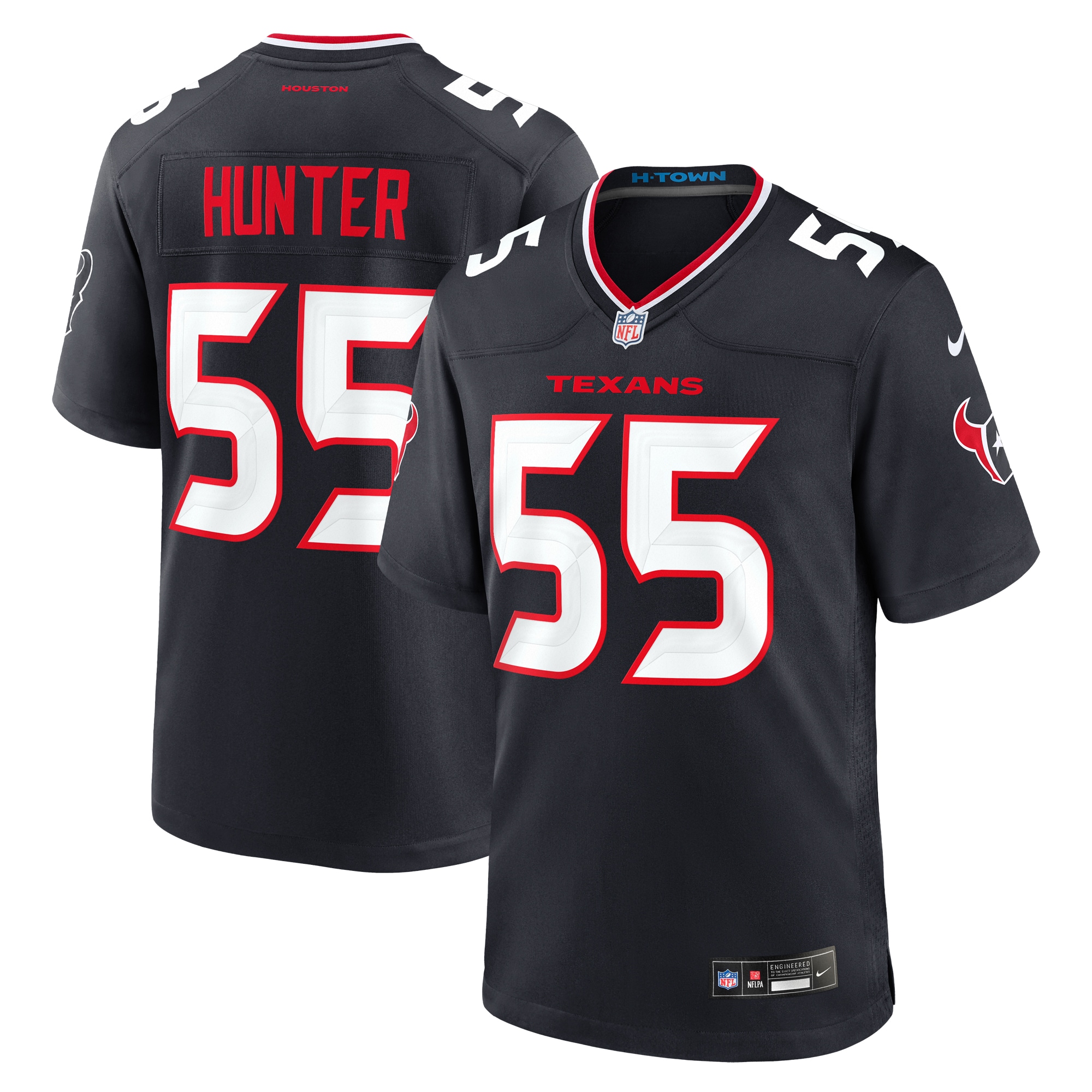 Men's Houston Texans Danielle Hunter Navy Team Game Jersey Js1238