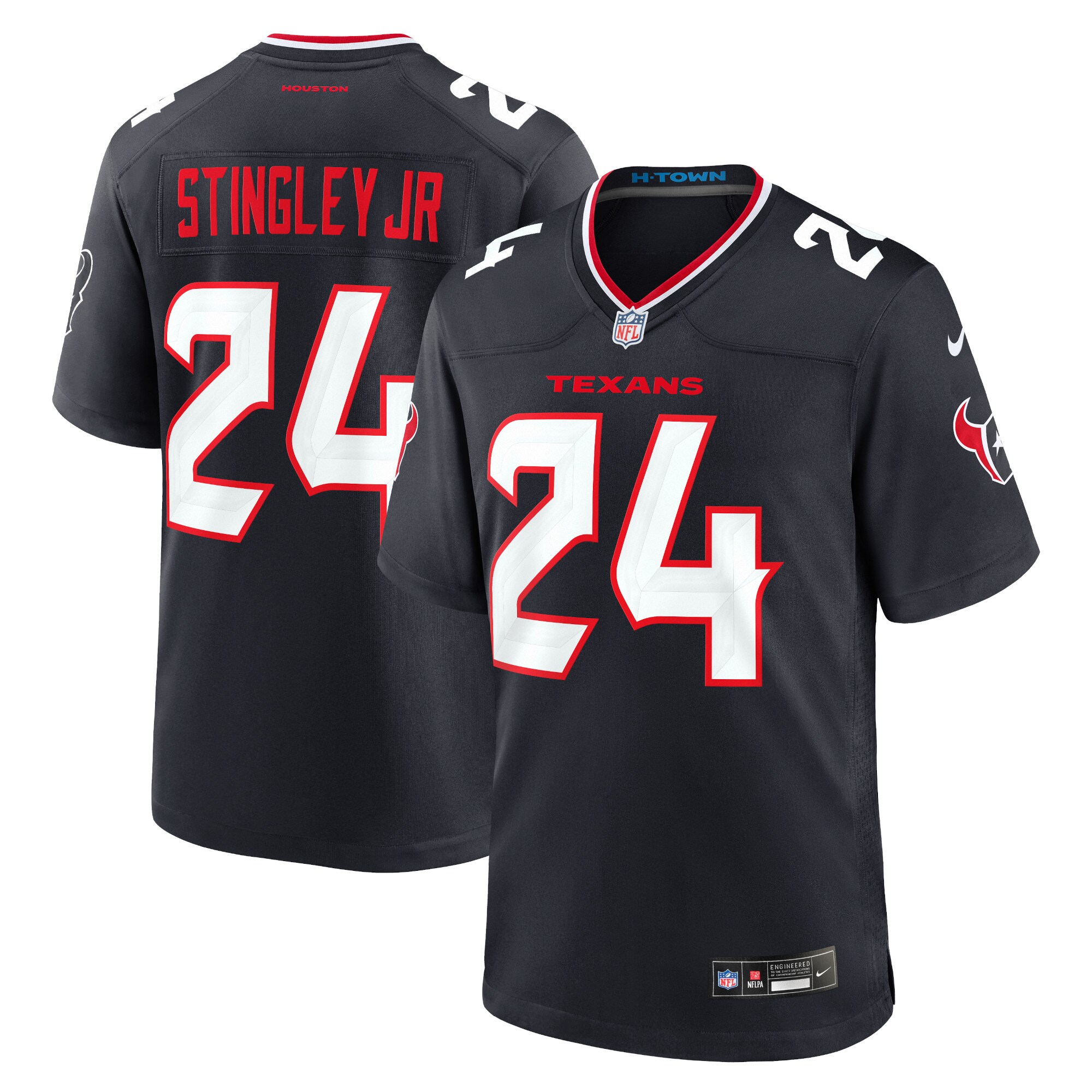 Men's Houston Texans Derek Stingley Jr. Navy Game Jersey Js4287