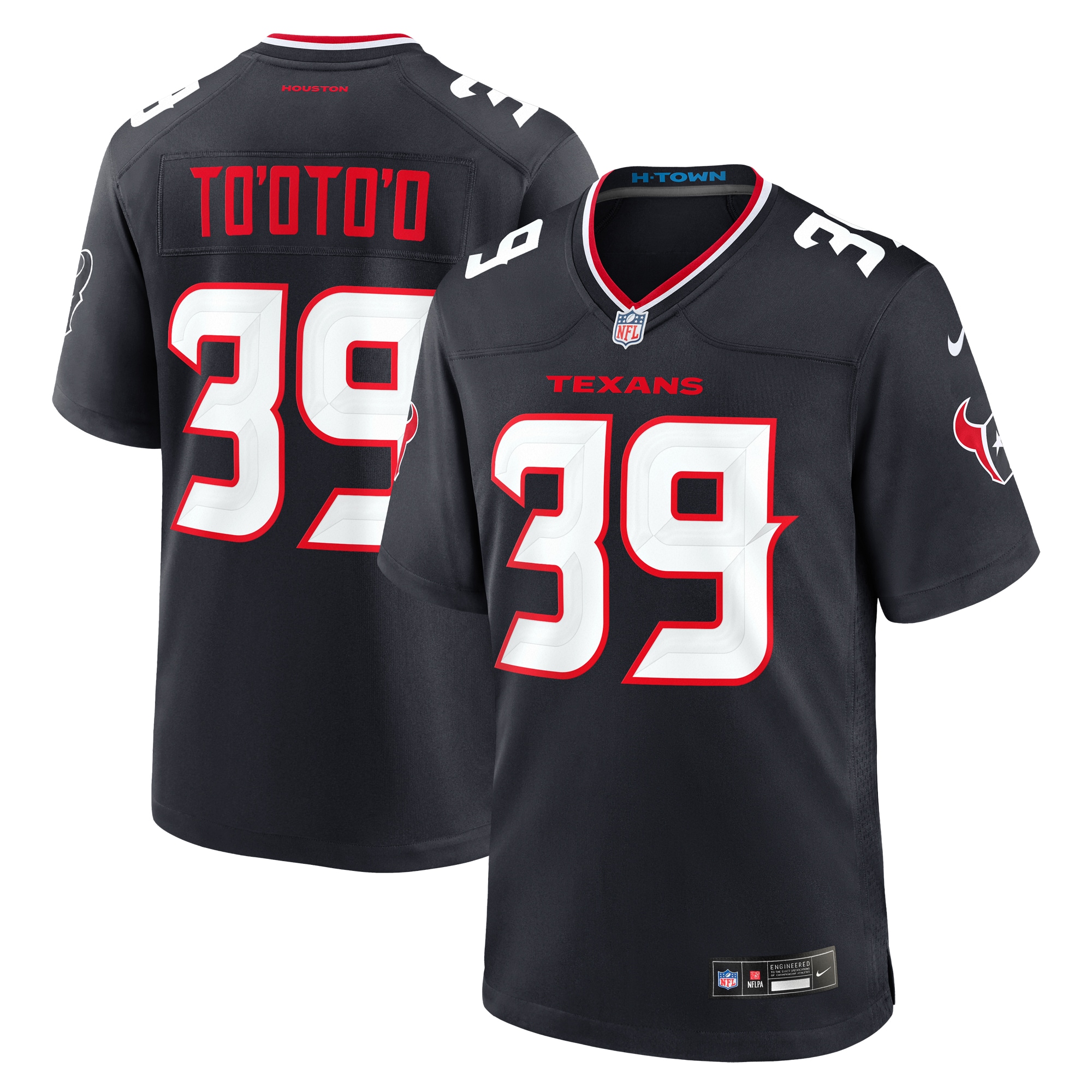 Men's Houston Texans Henry To'oto'o Navy Team Game Jersey Js8525