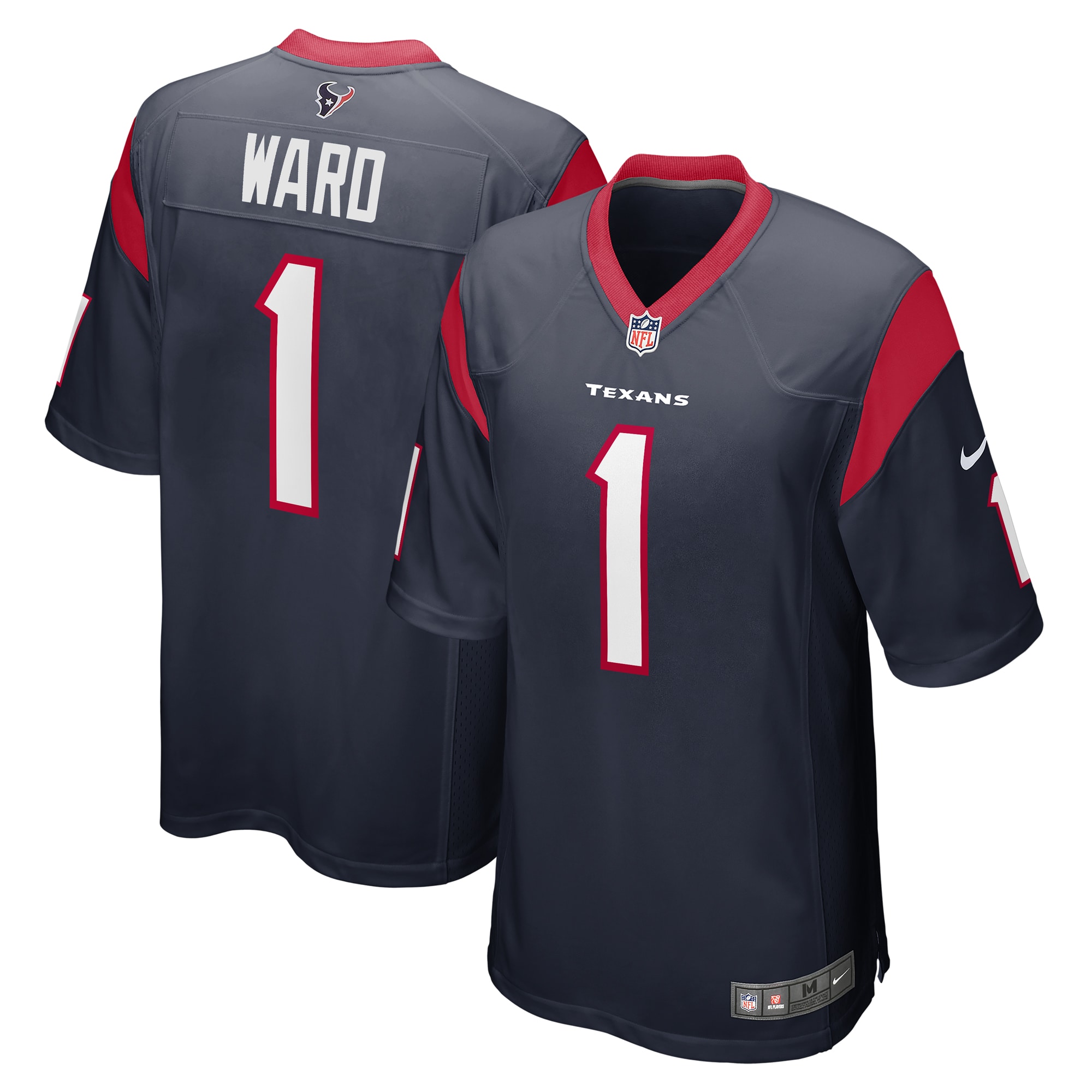 Men's Houston Texans Jimmie Ward Navy Game Player Jersey Js7354