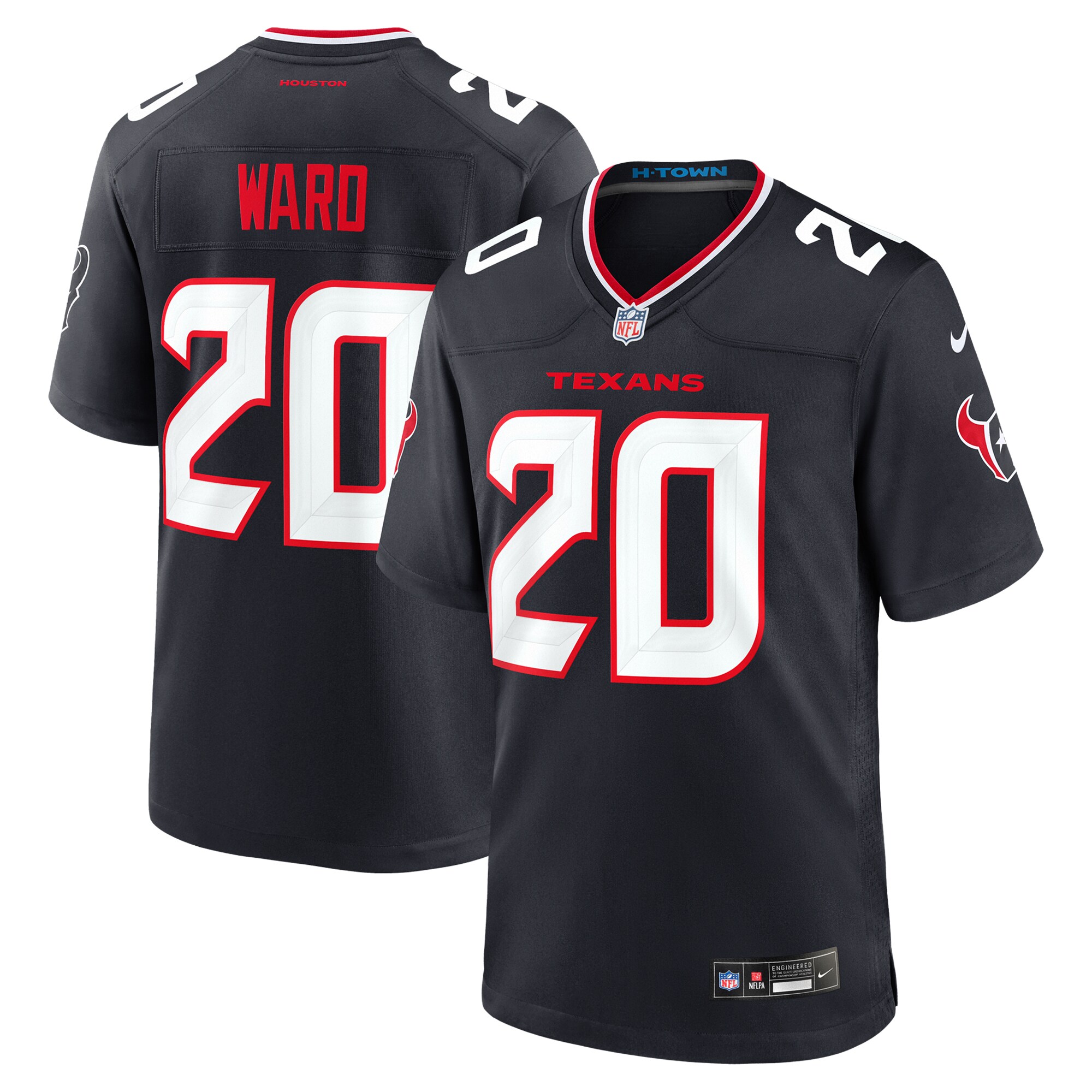 Men's Houston Texans Jimmie Ward Navy Team Game Jersey Js7656