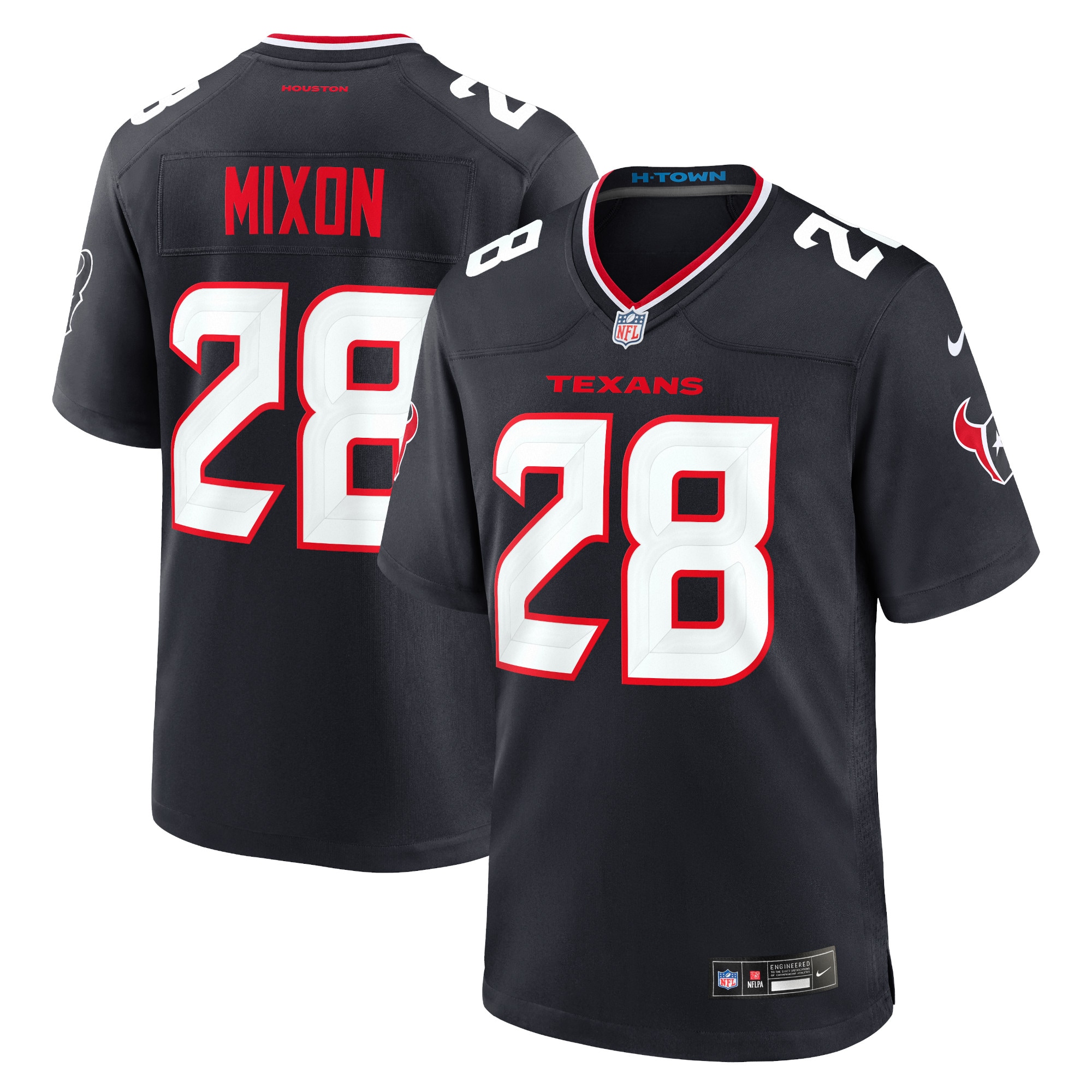 Men's Houston Texans Joe Mixon Navy Game Jersey Js3859