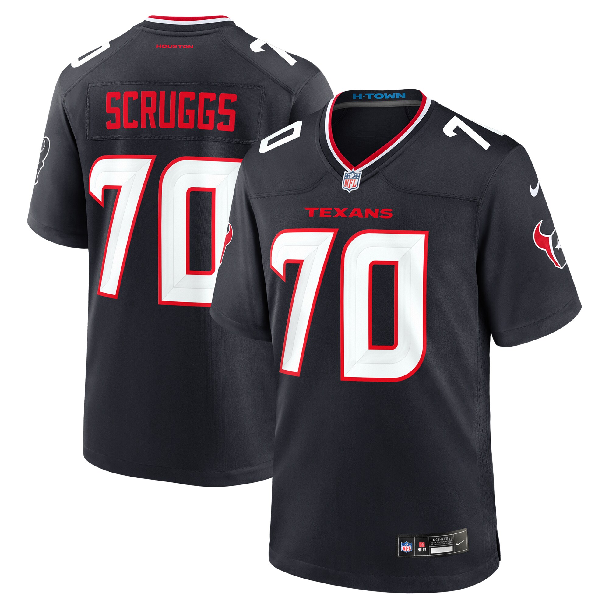 Men's Houston Texans Juice Scruggs Navy Team Game Jersey Js1816