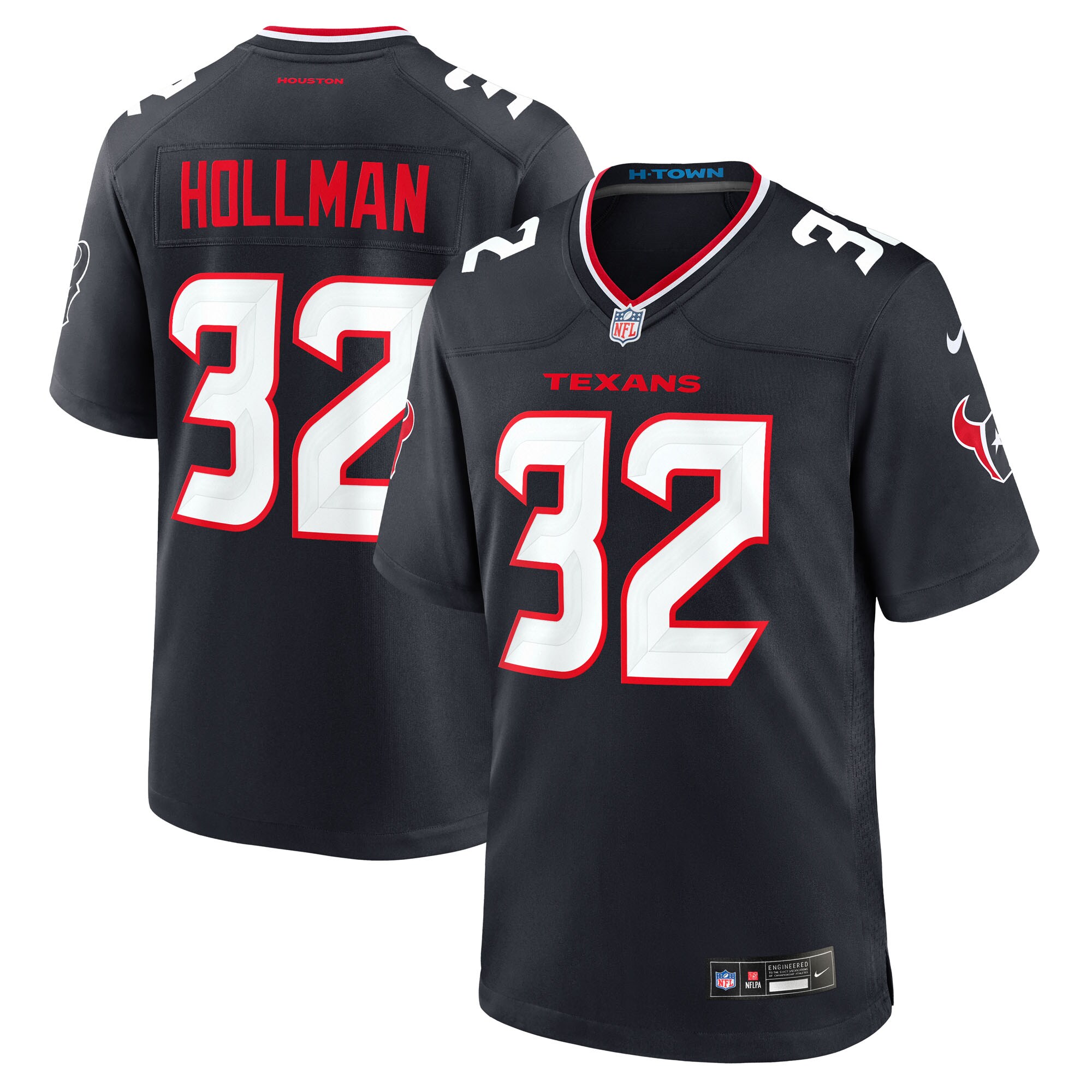Men's Houston Texans Ka'dar Hollman Navy Team Game Jersey Js6611