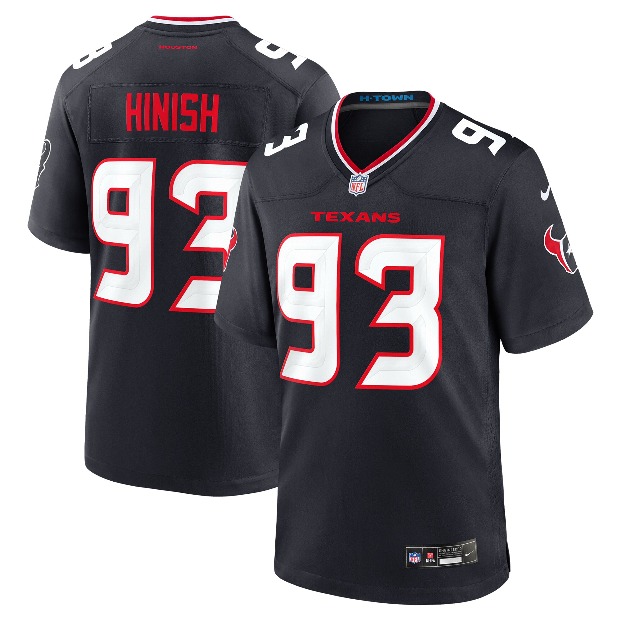 Men's Houston Texans Kurt Hinish Navy Team Game Jersey Js7925