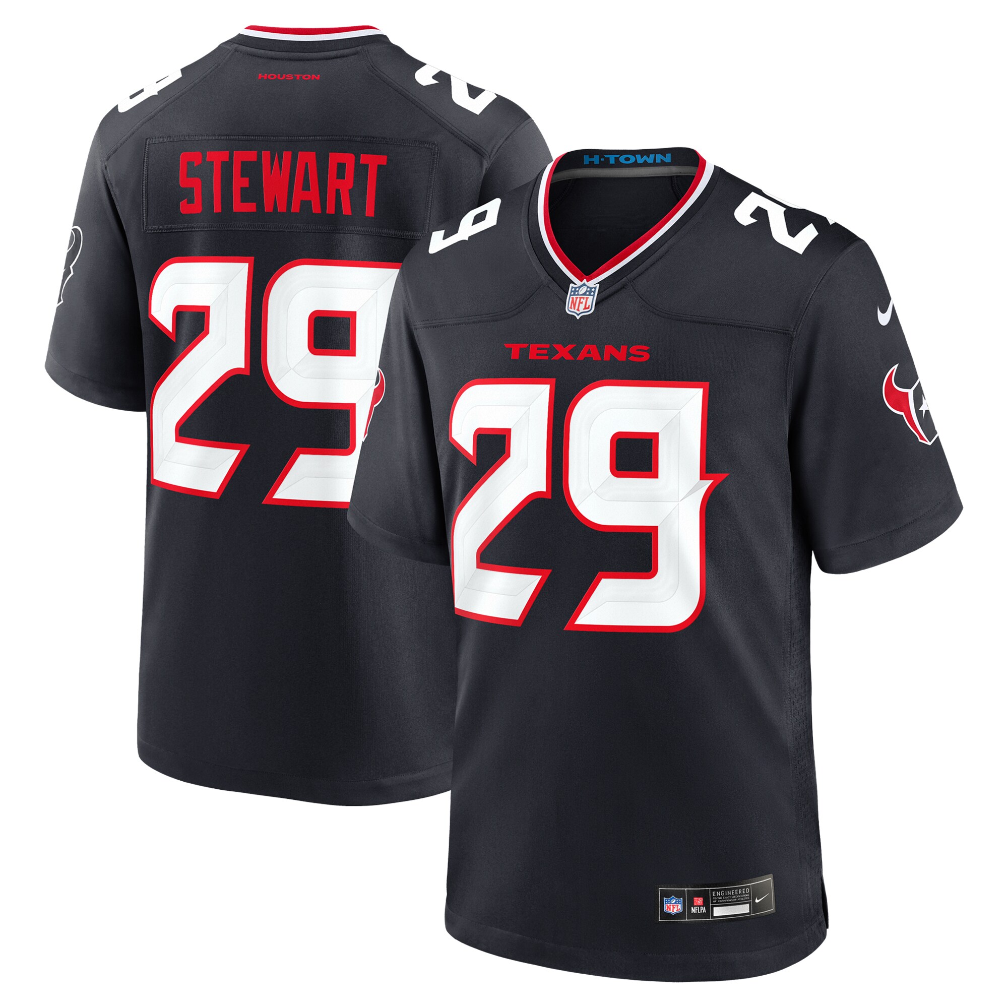 Men's Houston Texans M.j. Stewart Navy Team Game Jersey Js8158