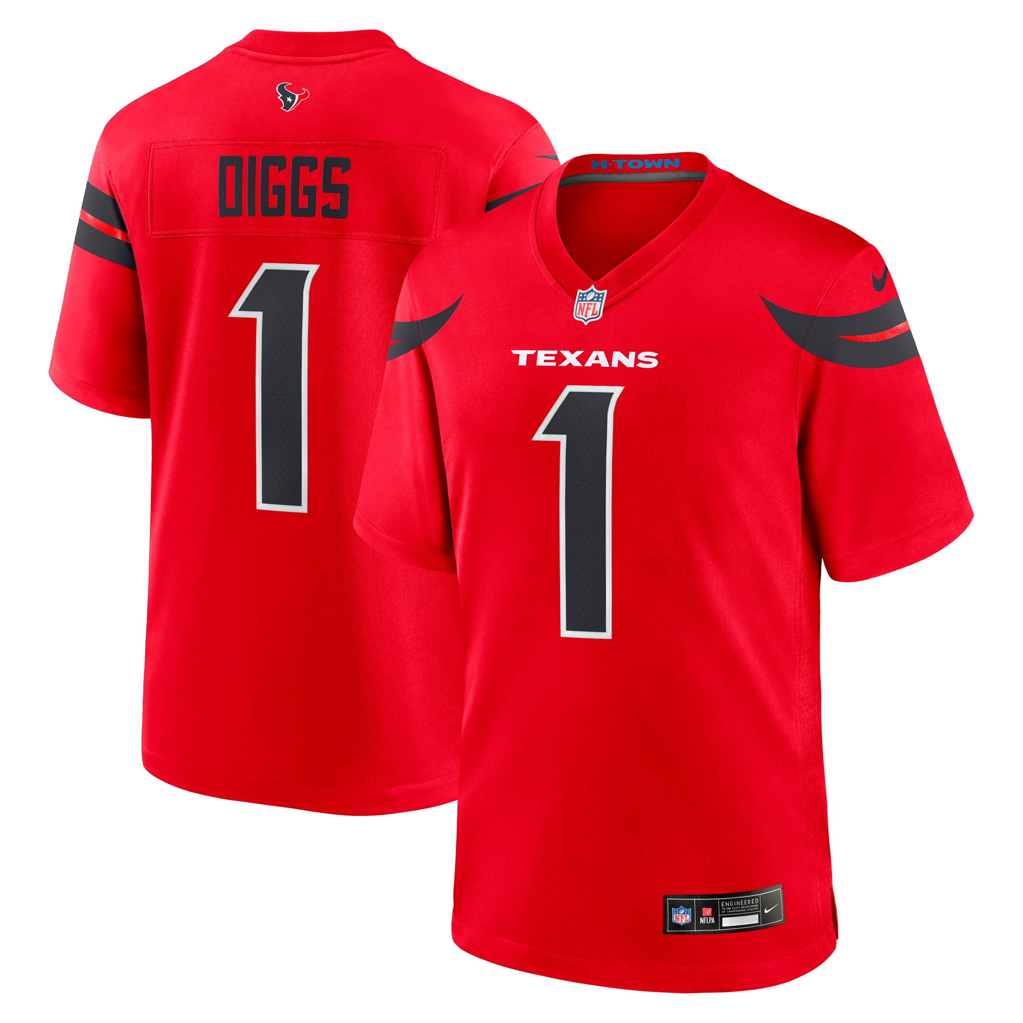 Men's Houston Texans Stefon Diggs Red Alternate Game Jersey Js8575