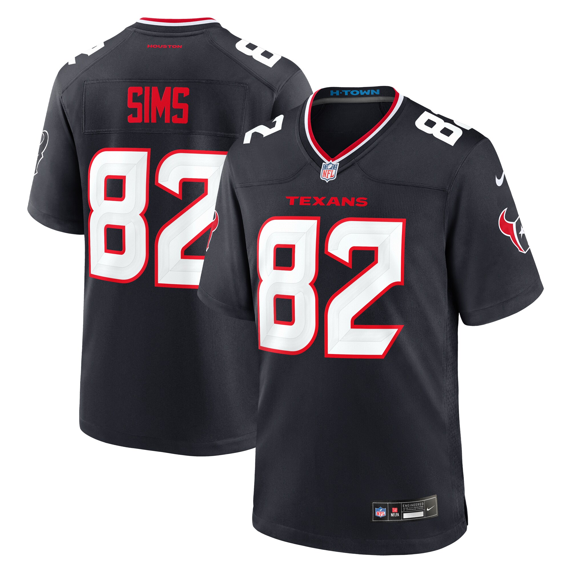 Men's Houston Texans Steven Sims Navy Team Game Jersey Js4067